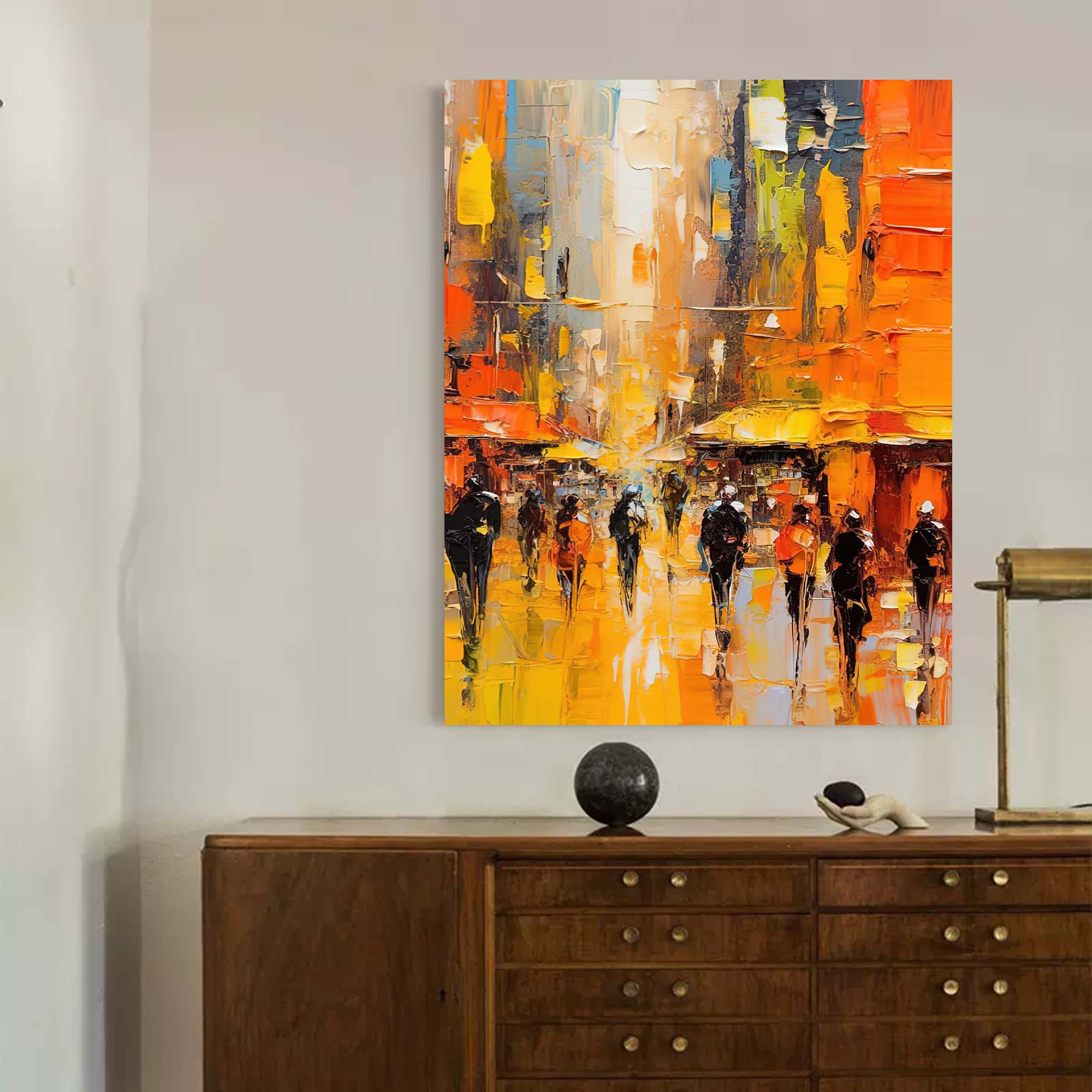 Golden Hour Cityscape Oil Painting