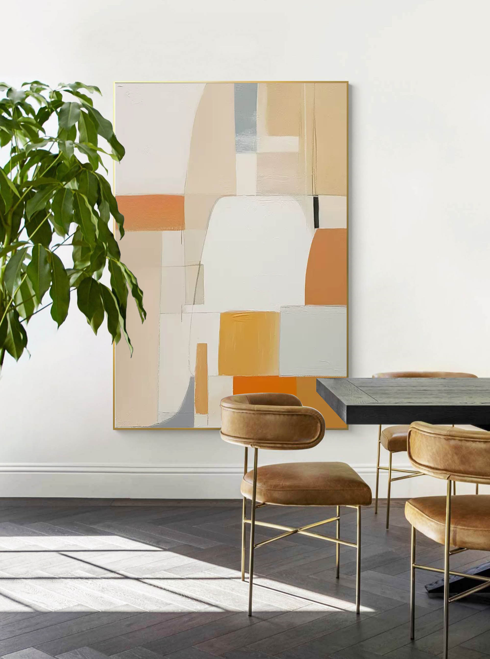 Modern Geometric Abstract in Warm Tones