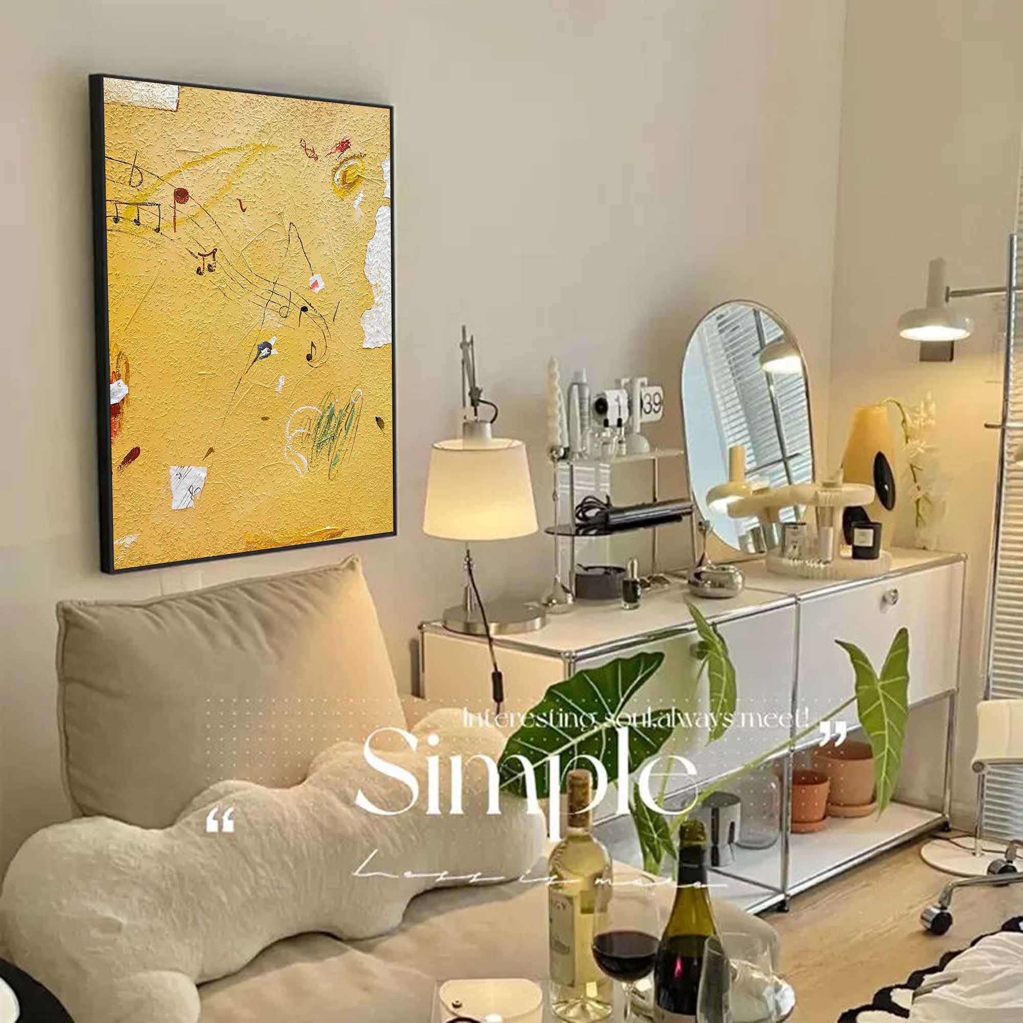 Musical Notes Abstract Textured Canvas Art