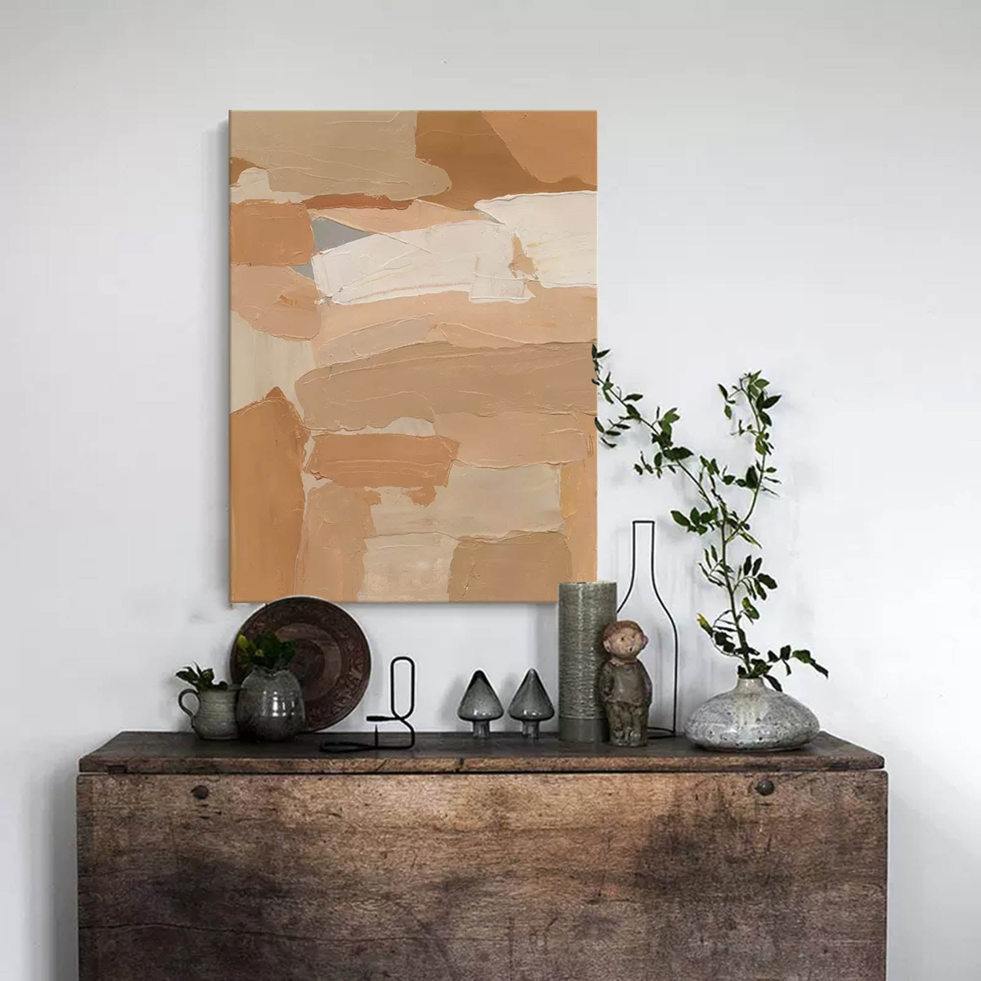 Earthy Abstract Textured Canvas Art