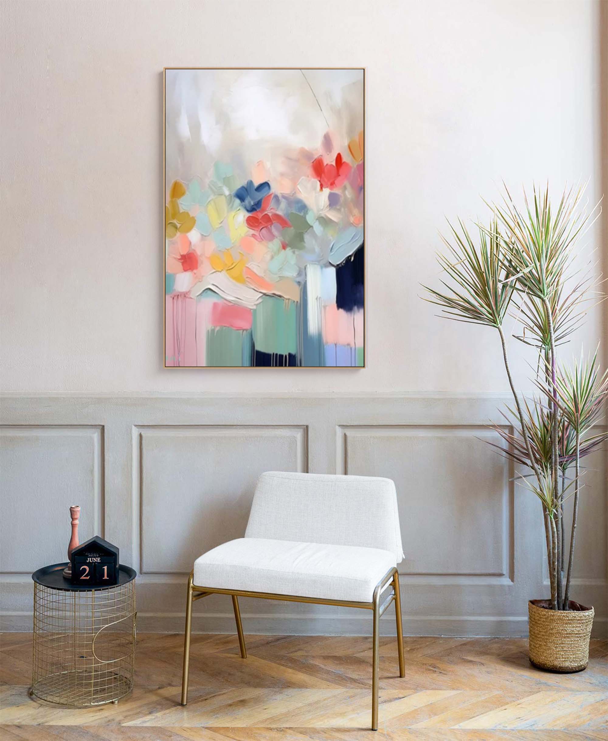 Soft Bloom Pastel Abstract Canvas Art