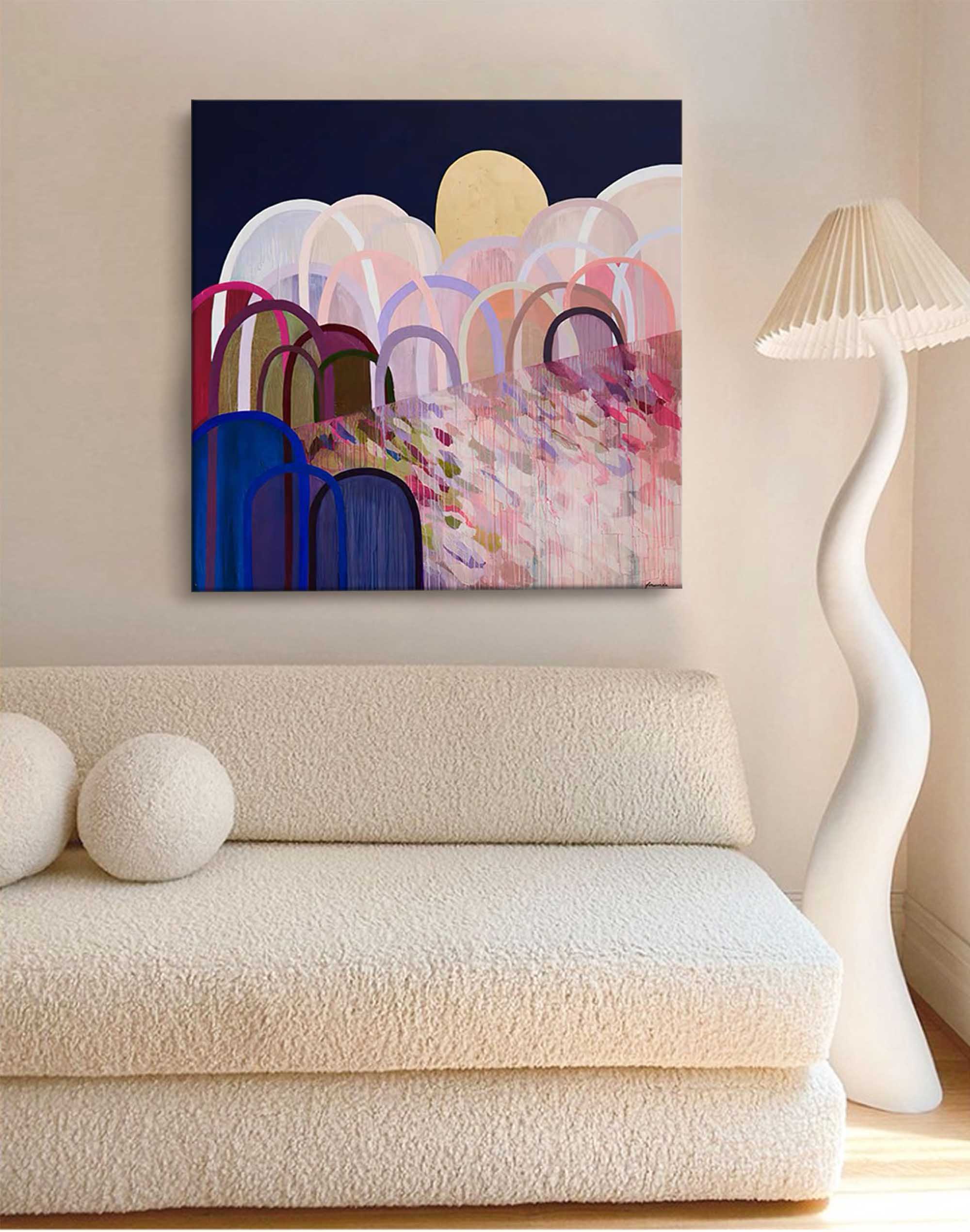 Moonlit Arches Abstract Landscape Art