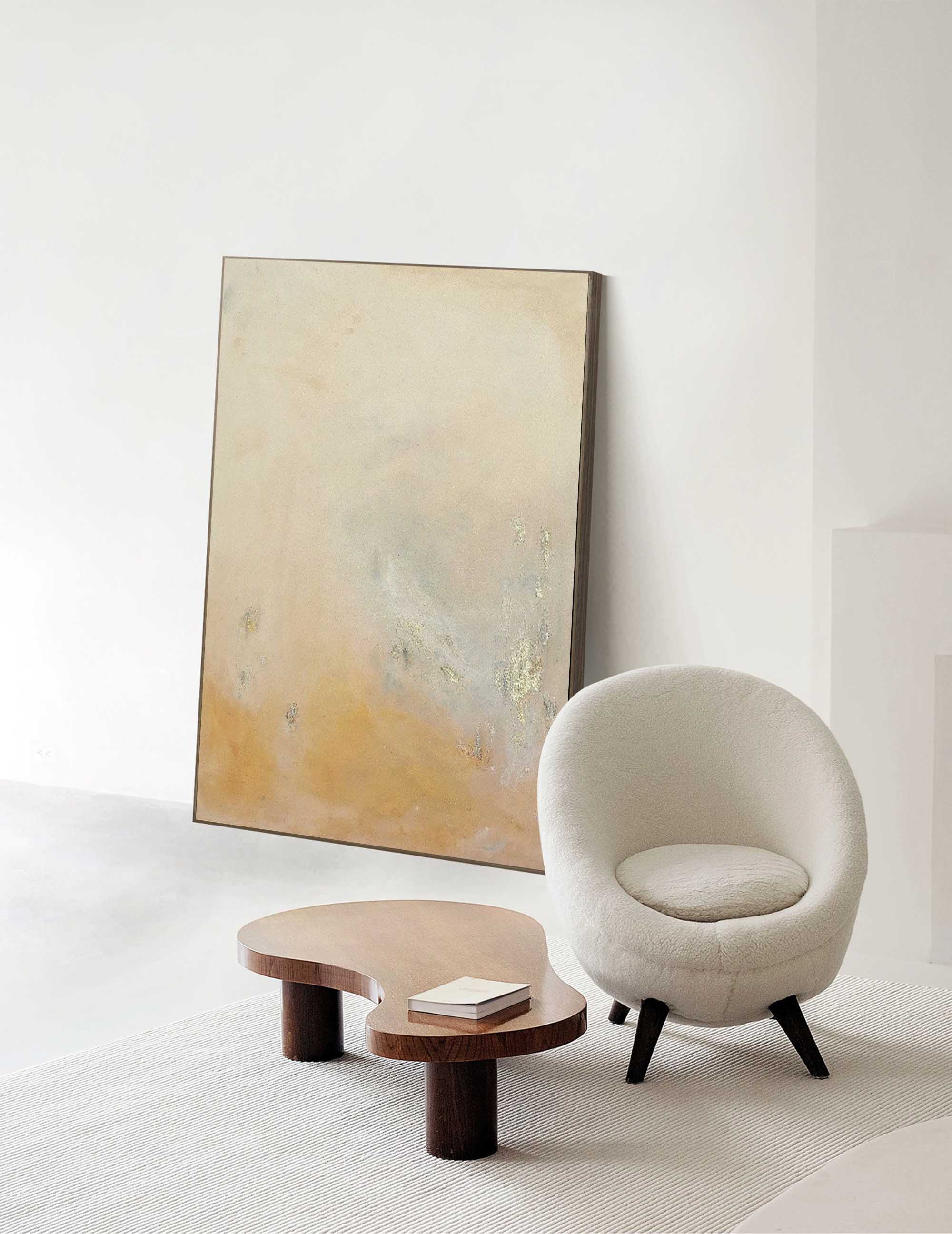 Soft Earth Tones Abstract Canvas