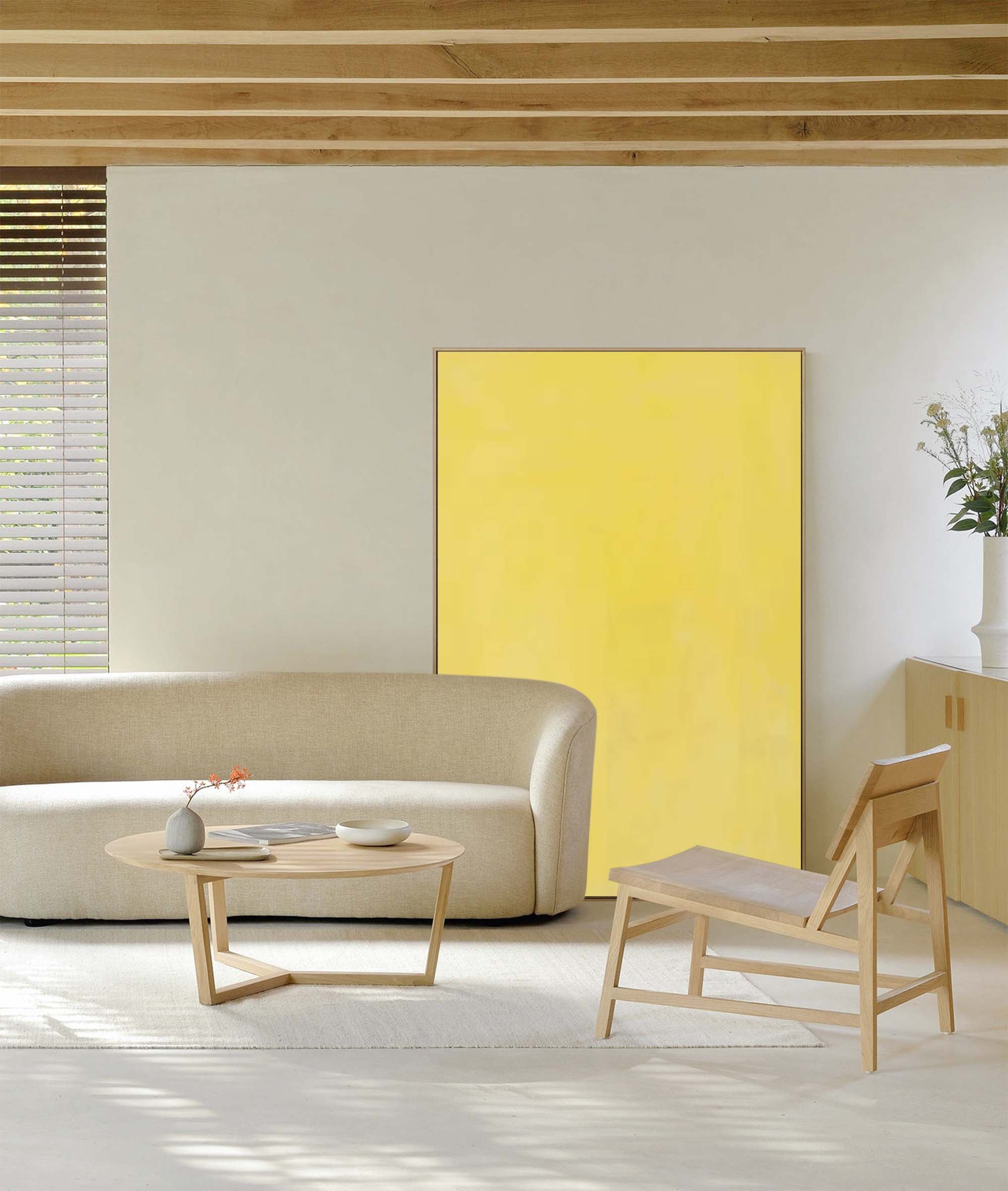 Minimalist Yellow Canvas Art