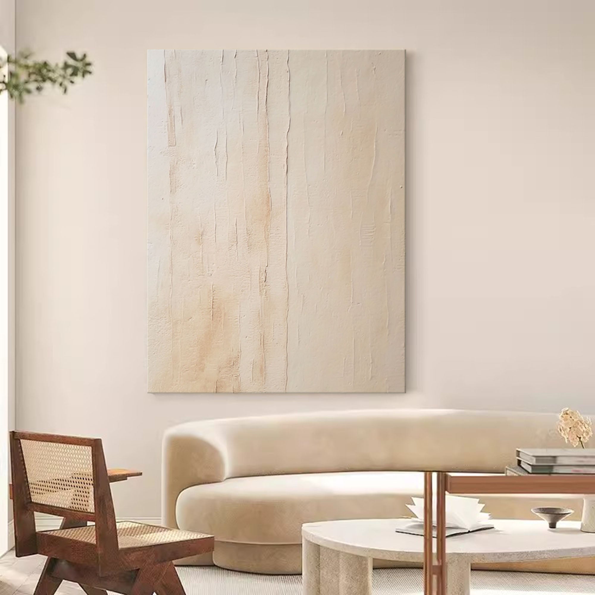 Textured Minimalist Beige Canvas