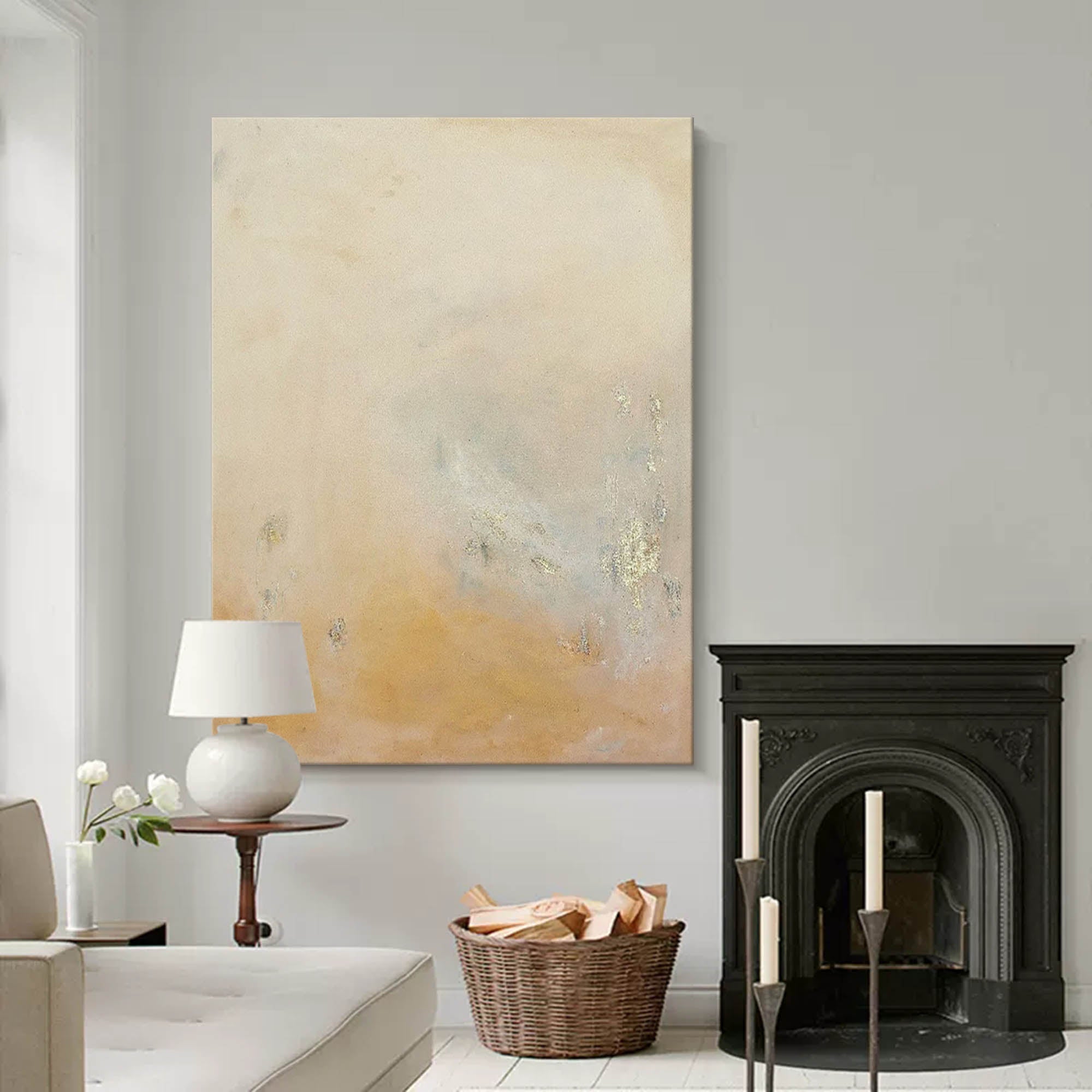 Soft Earth Tones Abstract Canvas