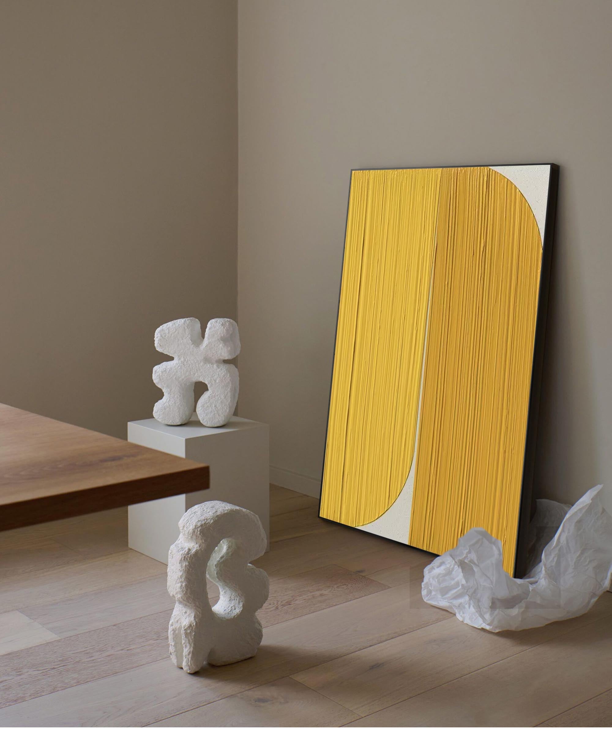 Golden Curved Minimalist Abstract