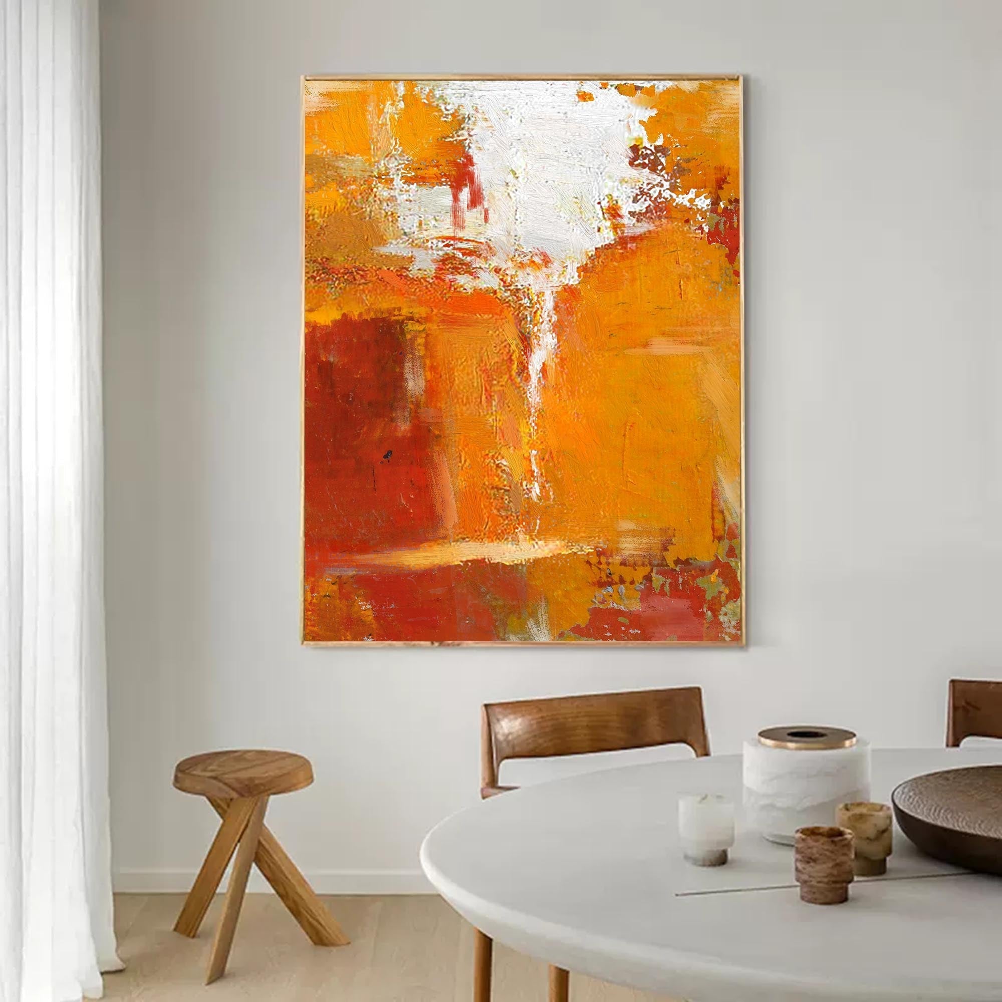 Fiery Sunset Abstract Canvas Art