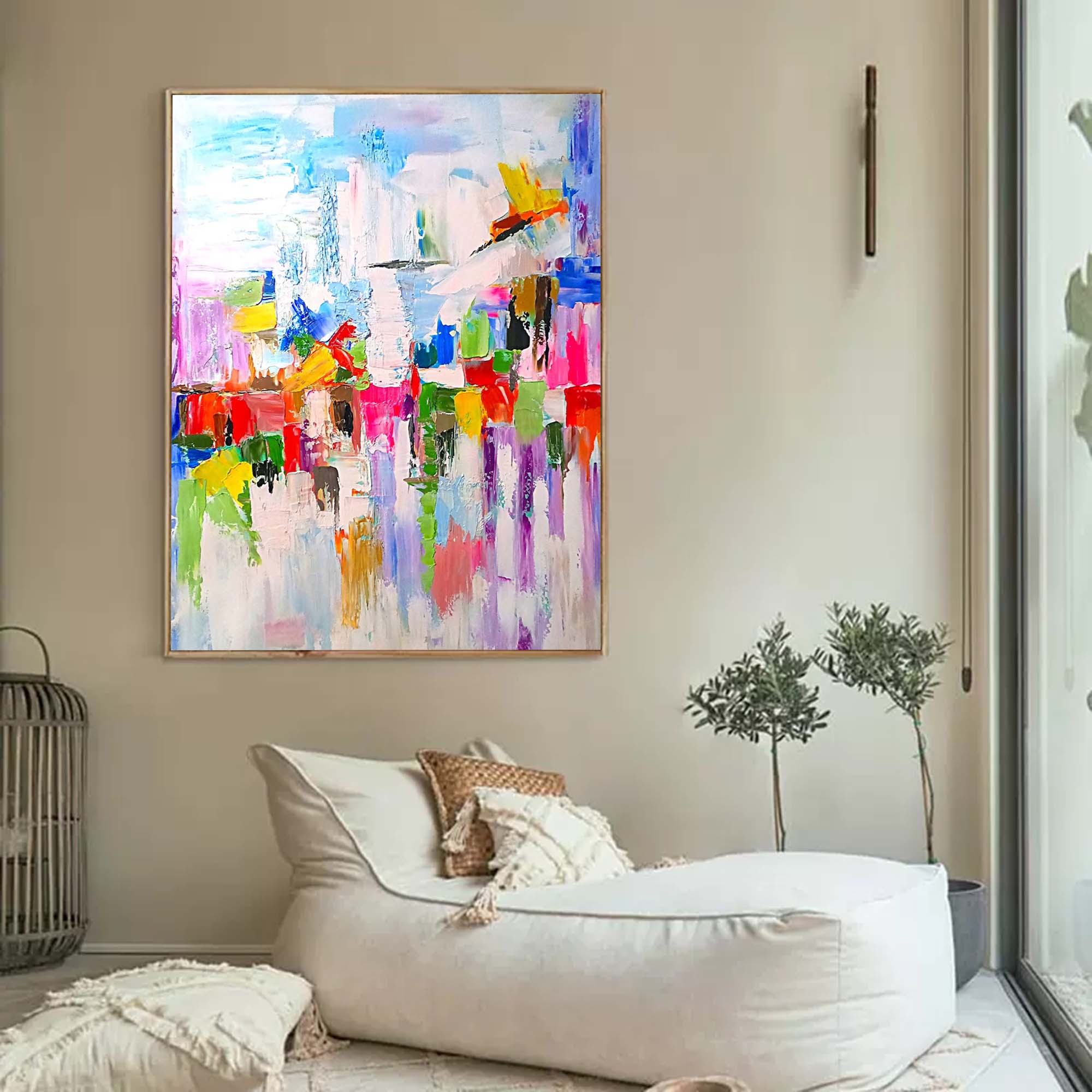 Vibrant Abstract Cityscape Canvas Art