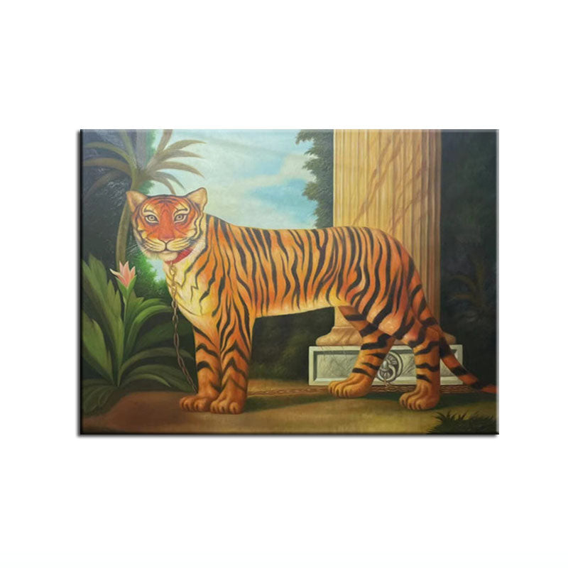Vintage Tiger Oil Painting - Exotic Animal Art Wall Decor for Home & Office