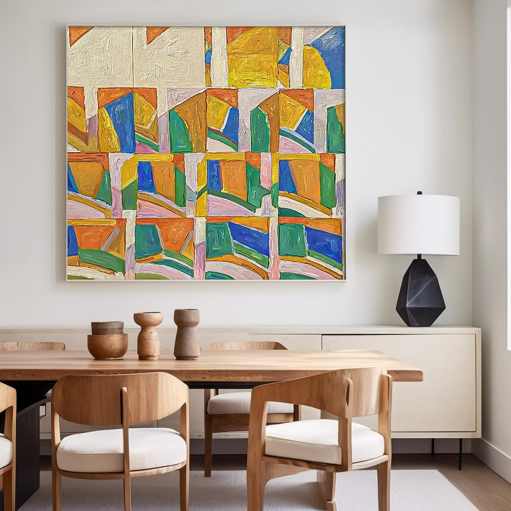 Geometric Abstract Pattern Canvas Art
