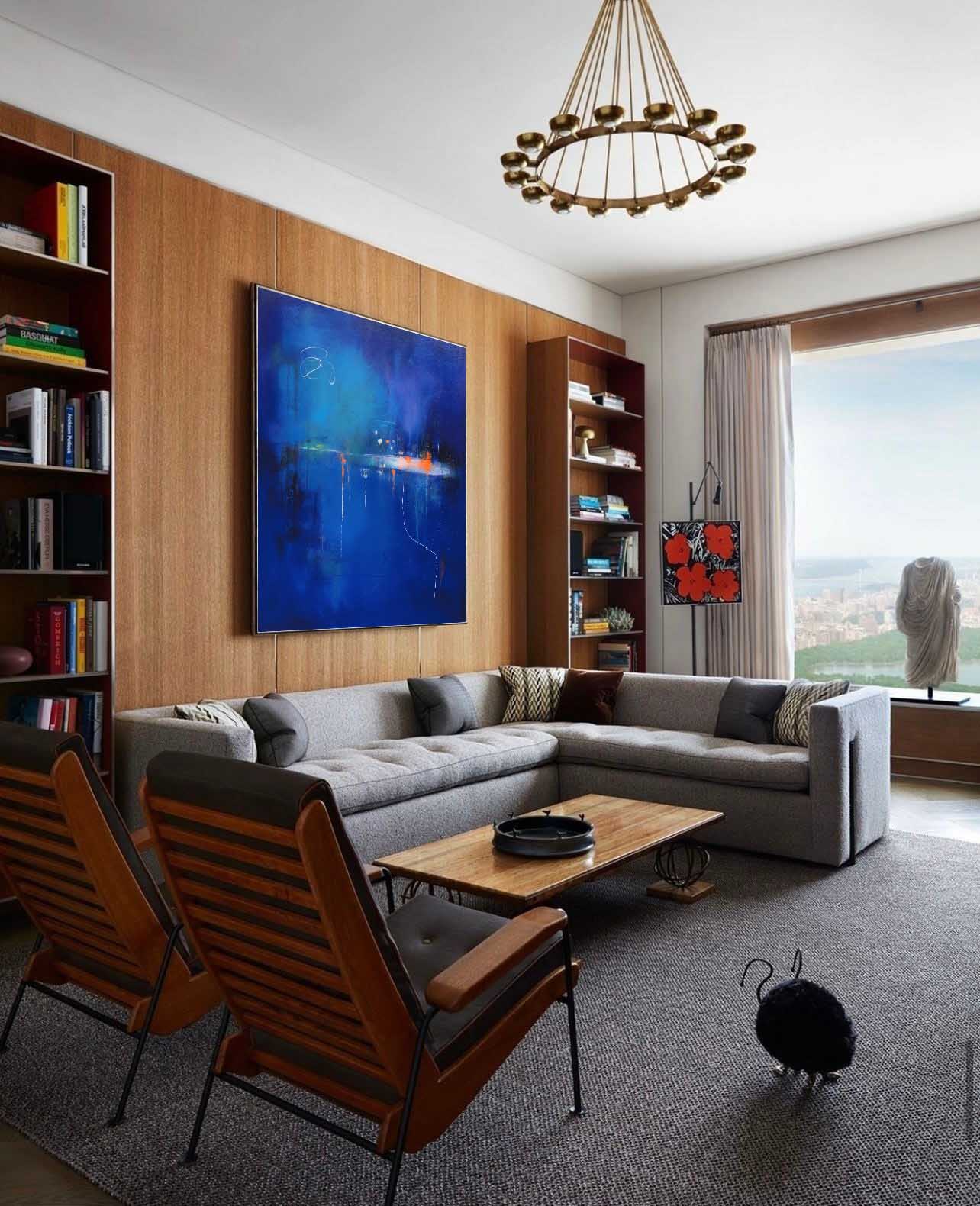 Mysterious Blue Abstract Horizon Art