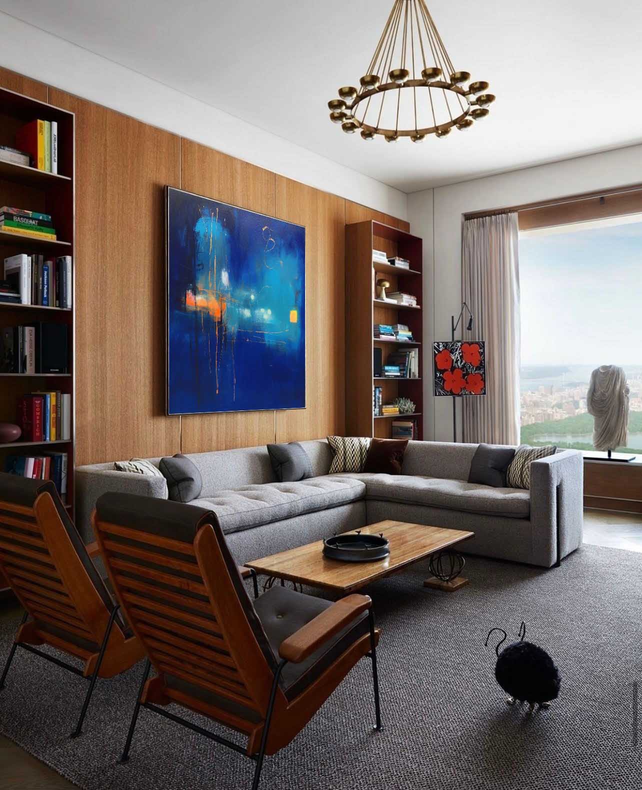 Nocturnal Blue Abstract Cityscape