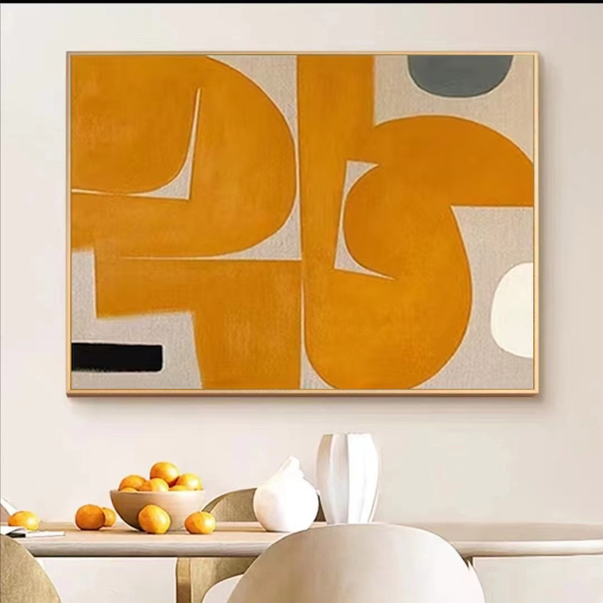Golden Curves: Mid-Century Abstract Harmony