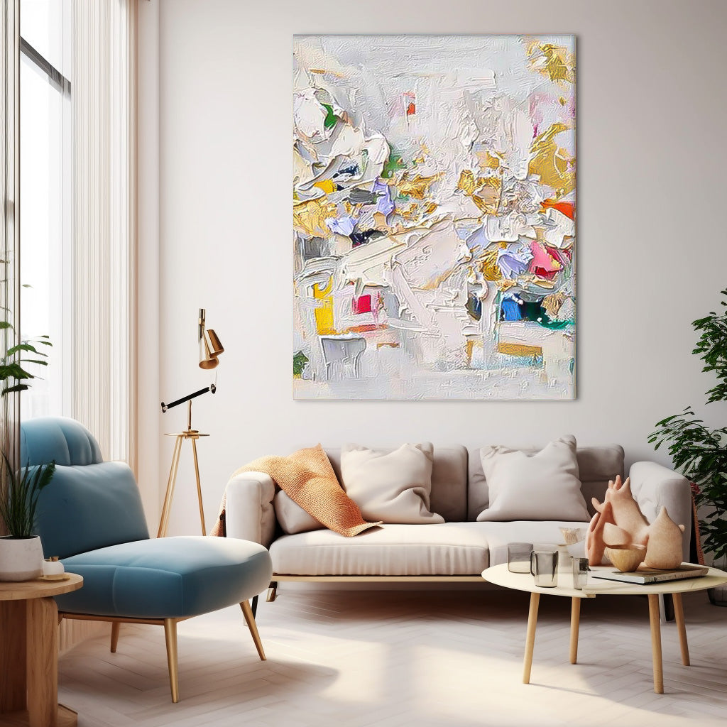 Elegant Textured Floral Abstract Canvas Art