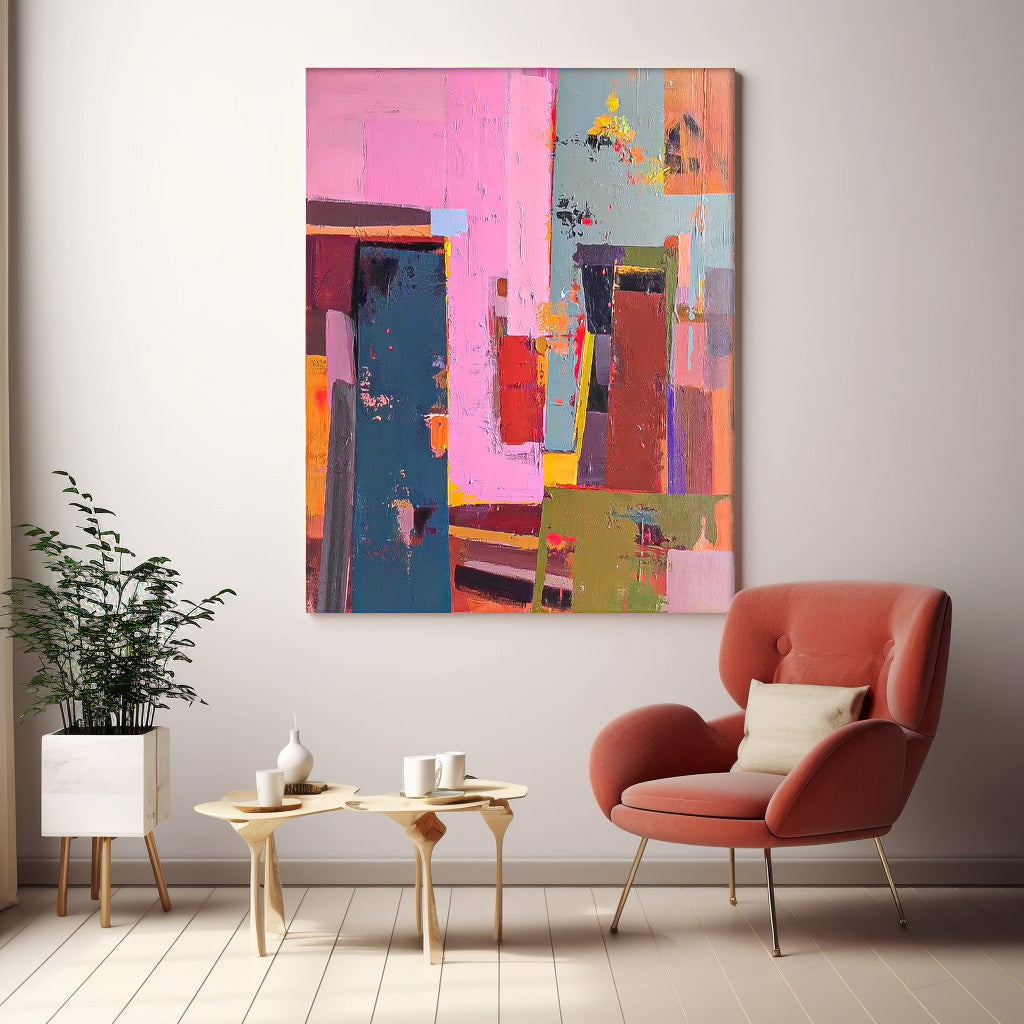 Bold Abstract Color Block Canvas Art
