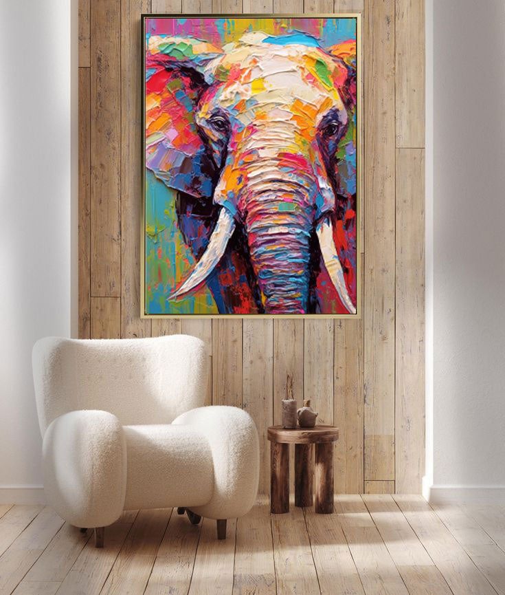 Vivid Elephant in Bold Textures