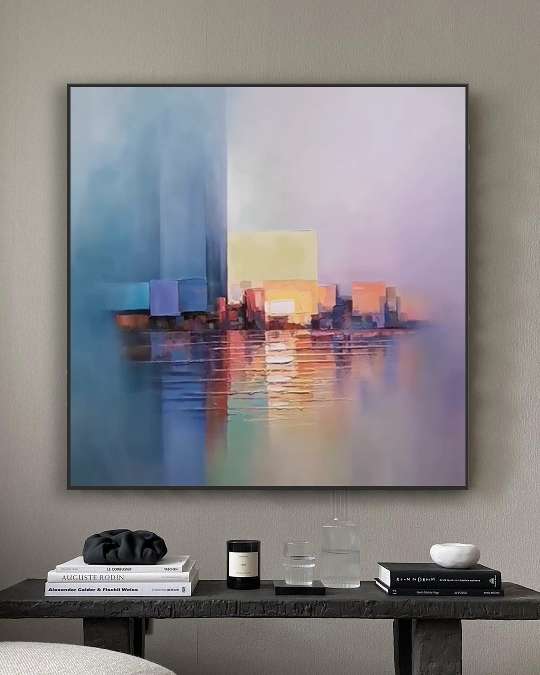 Abstract Cityscape in Soft Hues