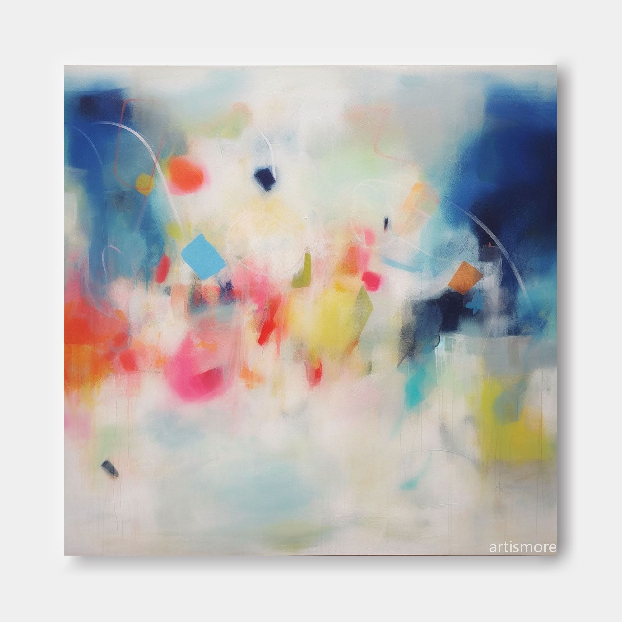 Soft Abstract Color Burst Canvas