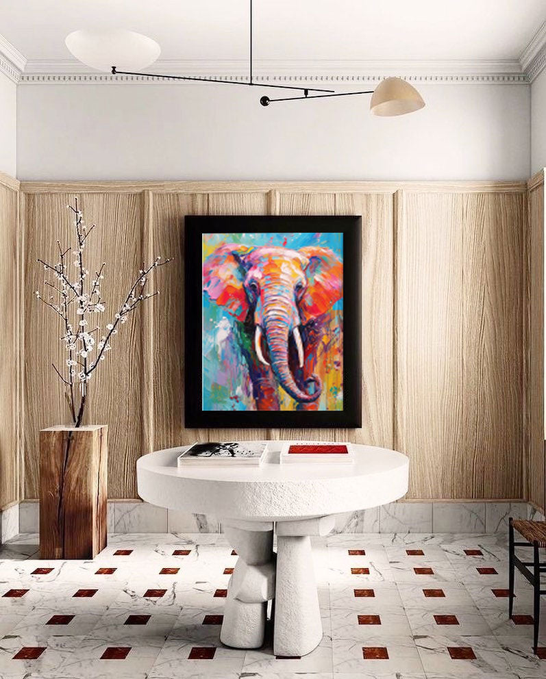 Rainbow Elephant in Bold Hues