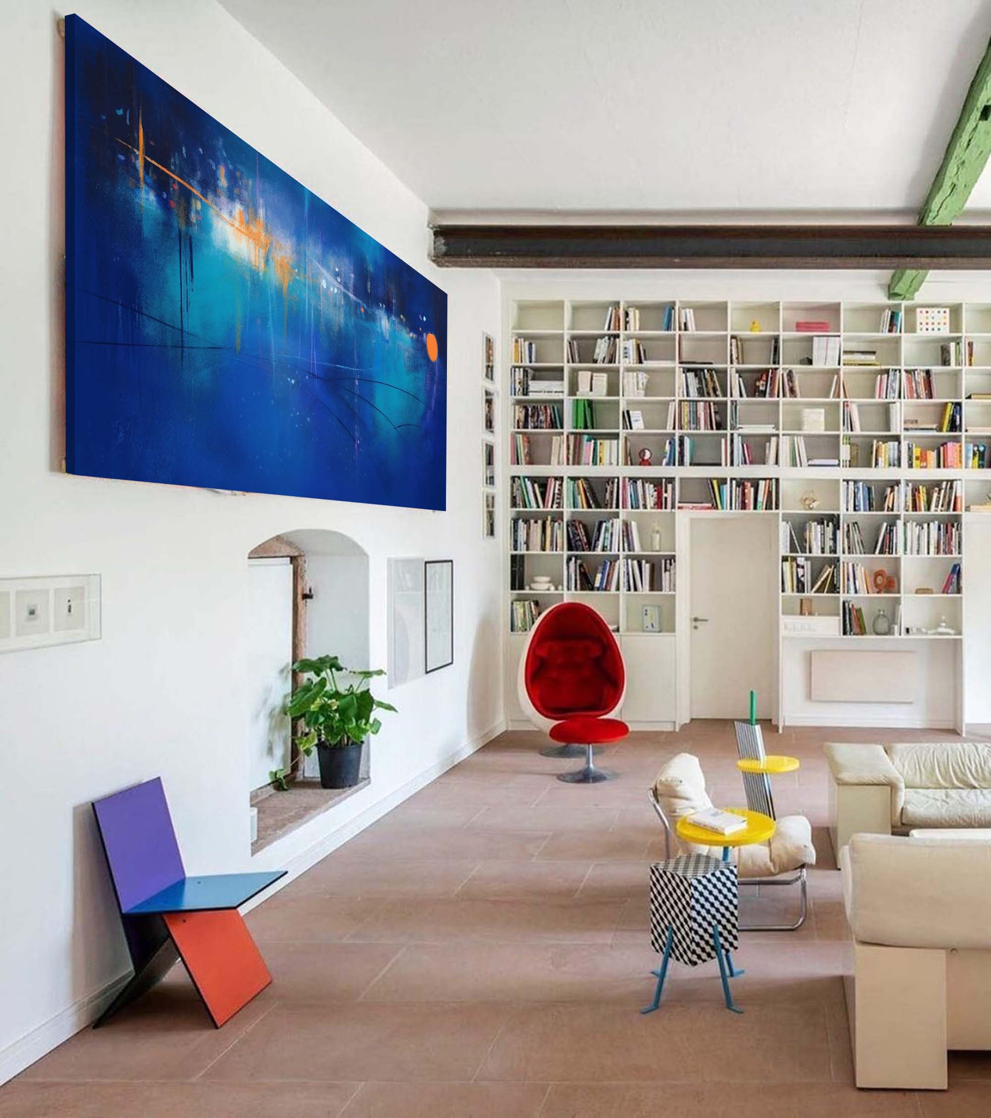 Vivid Blue Abstract Nightscape