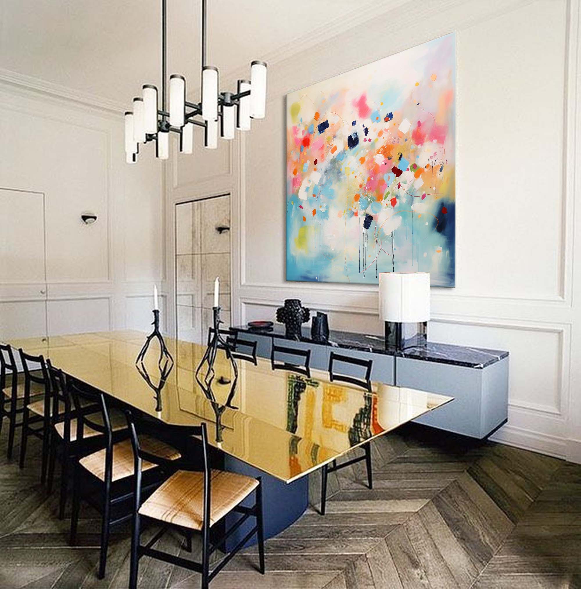 Playful Abstract Color Burst Art