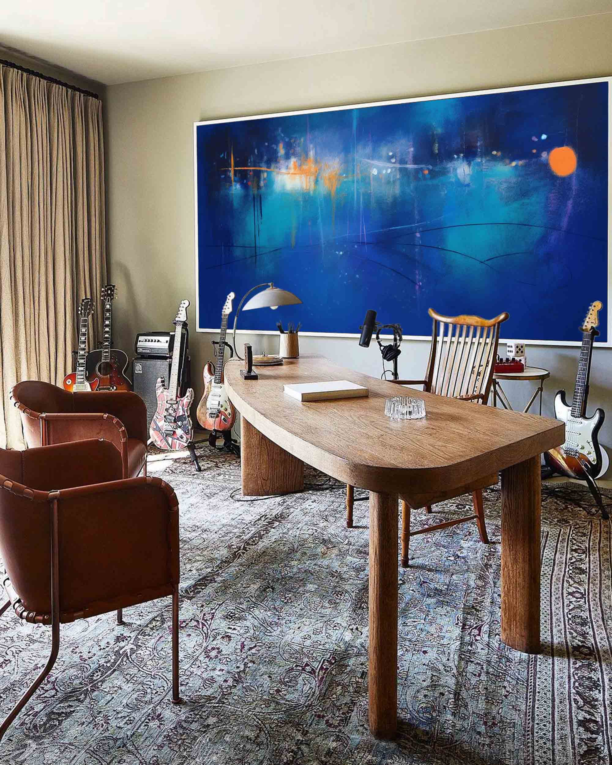 Vivid Blue Abstract Nightscape