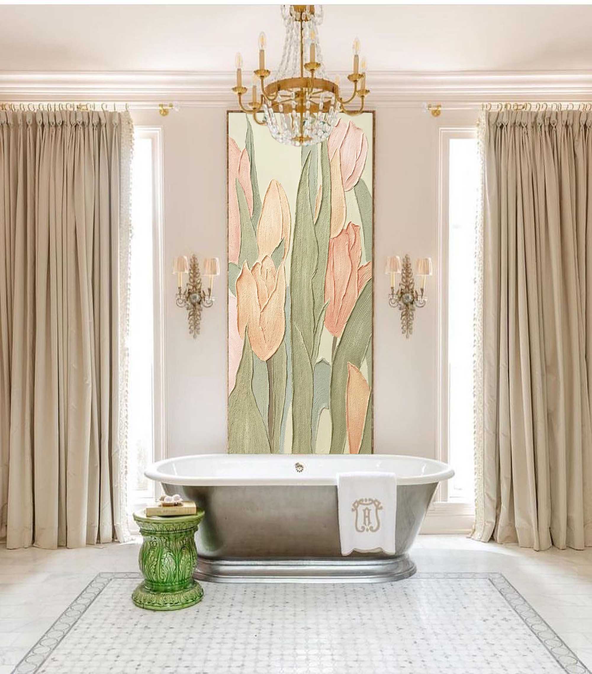 Elegant Floral Textured Canvas Art