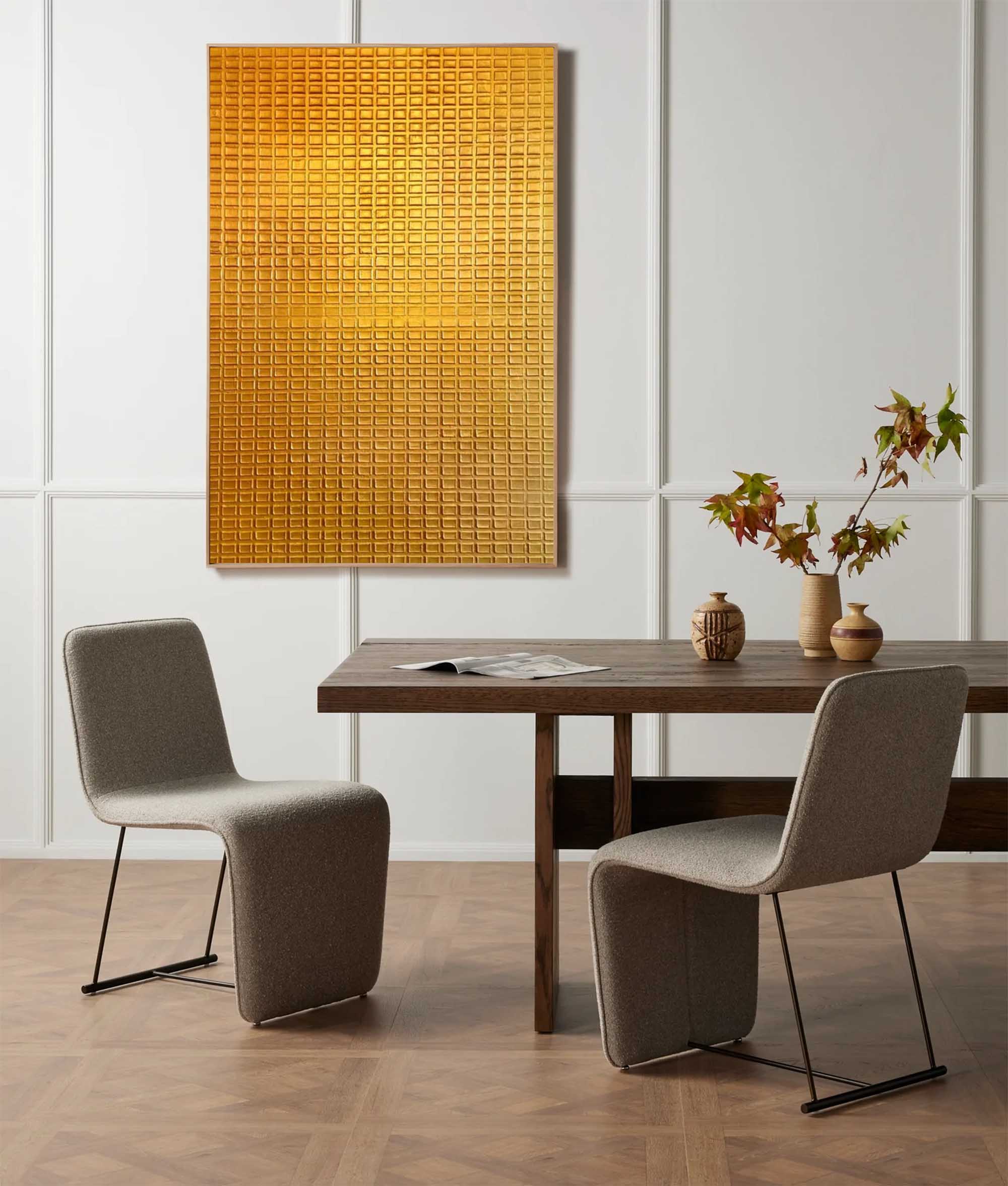 Golden Geometric Textured Artwork