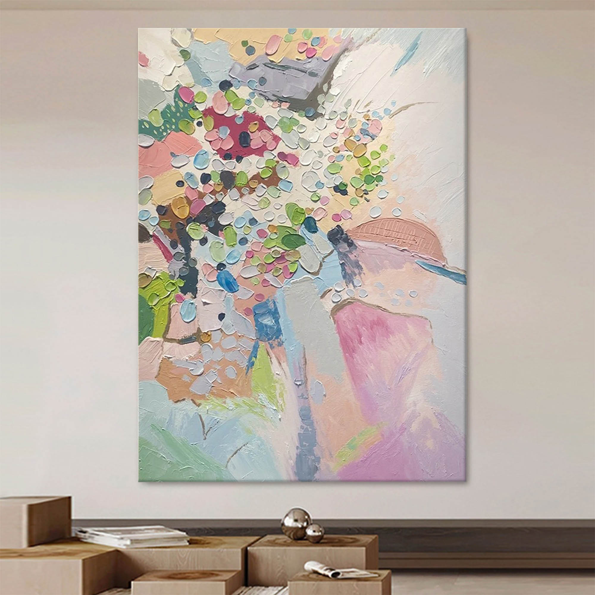 Pastel Dream Abstract Floral Textured Canvas Art