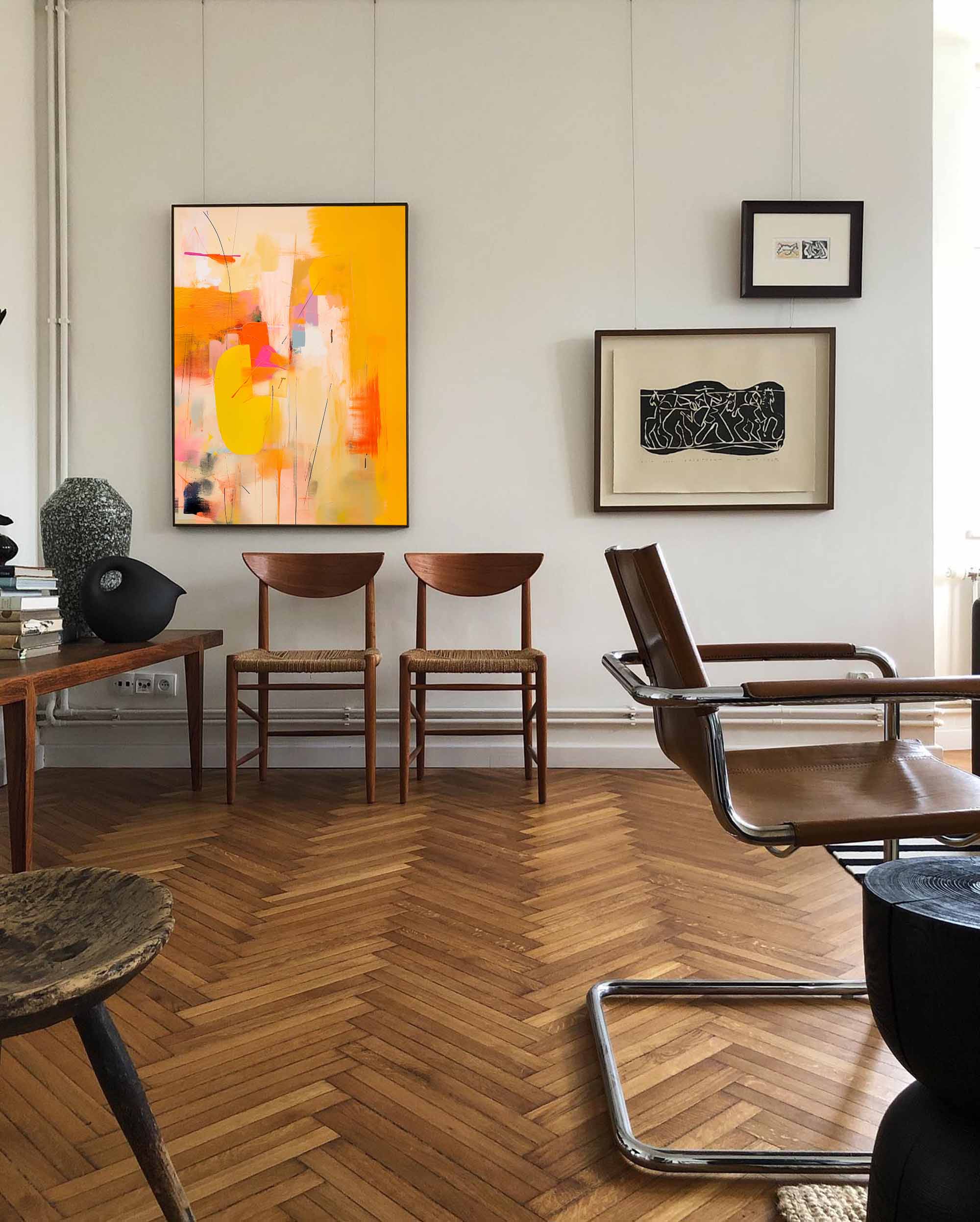 Vibrant Harmony in Yellow and Pink