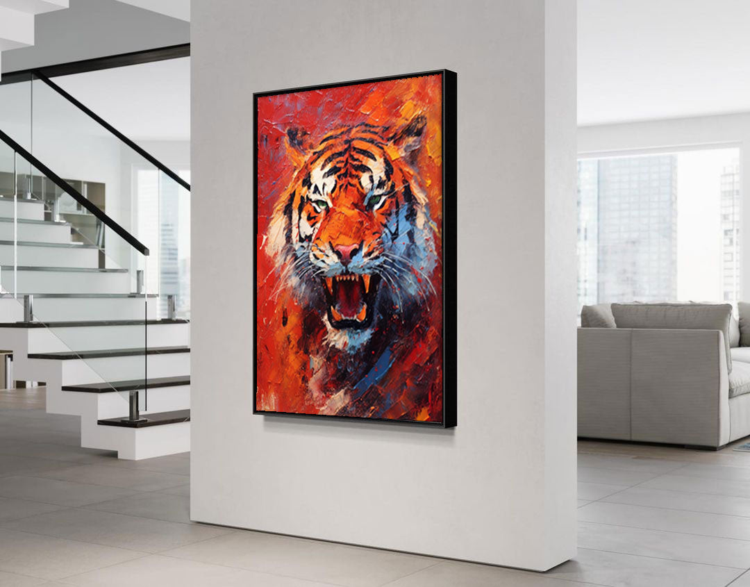 Fiery Roar: Tiger in Flames