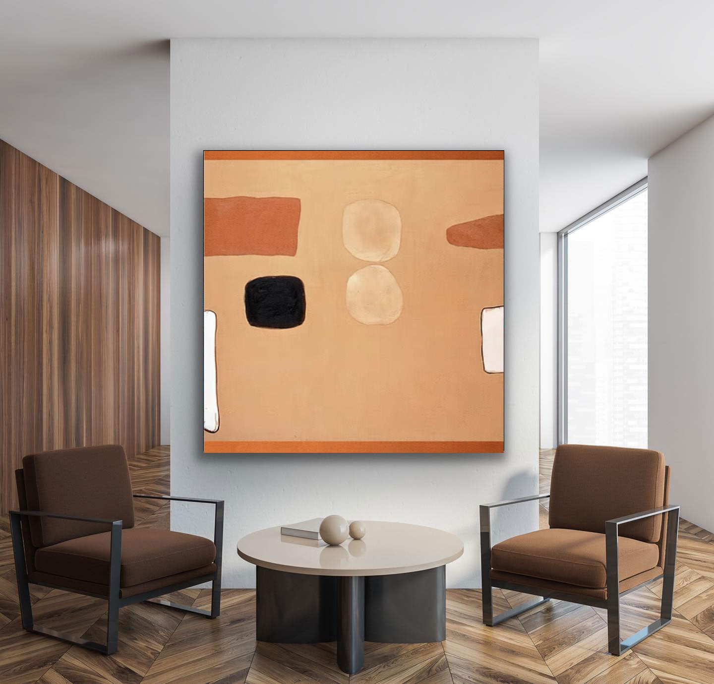 Geometric Minimalist Abstract Oil Painting