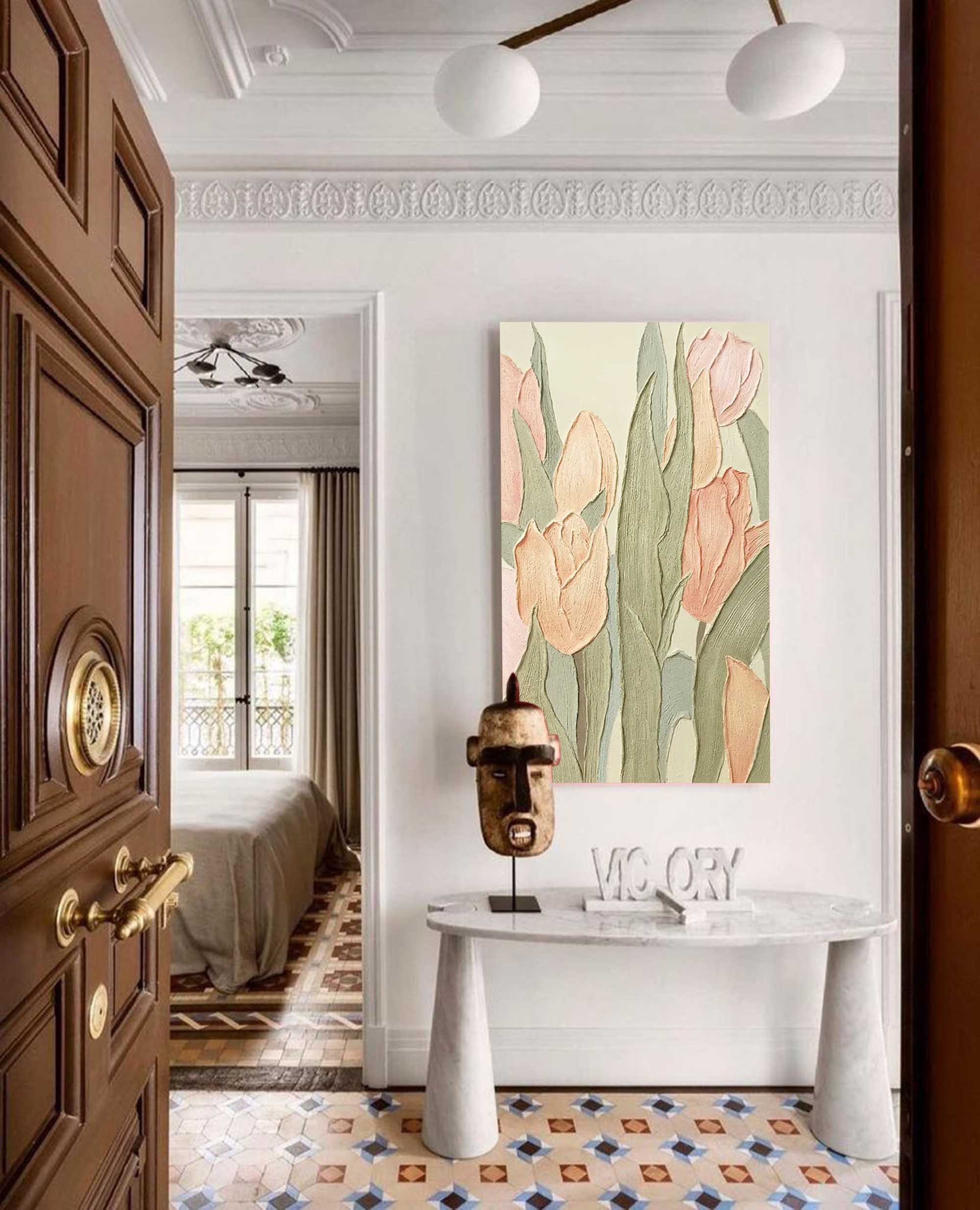 Elegant Floral Textured Canvas Art