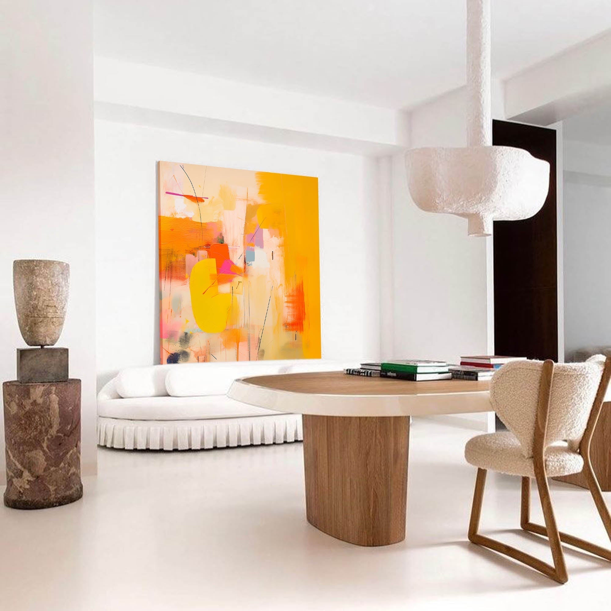 Vibrant Harmony in Yellow and Pink