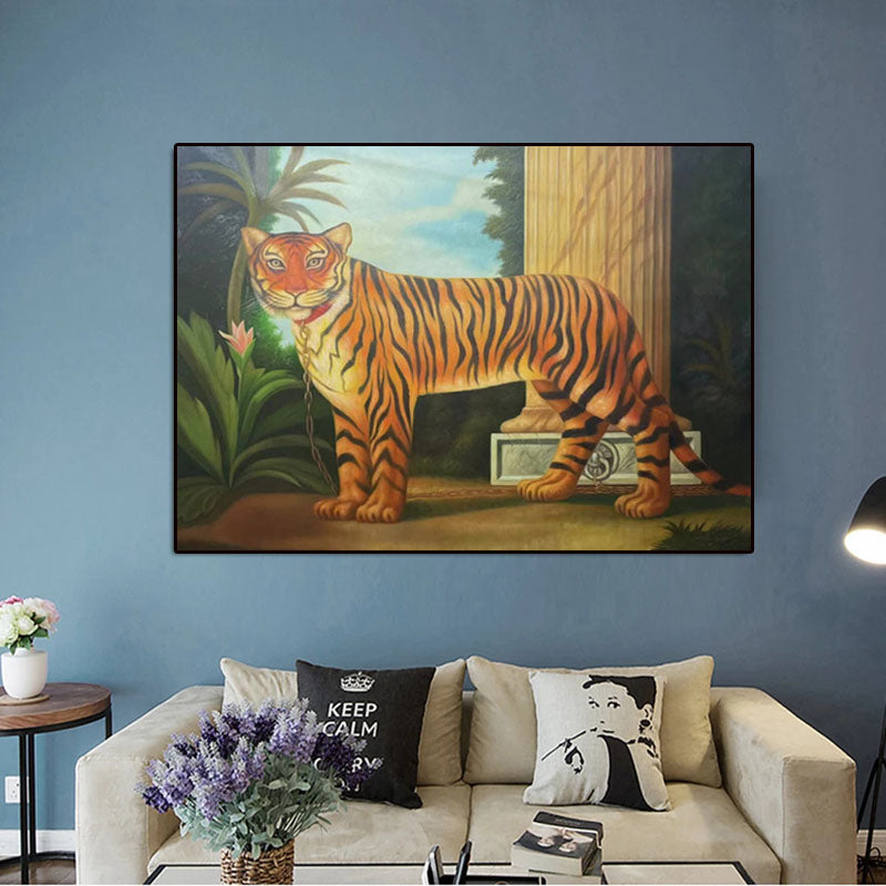Selma the Tiger-Vintage Tiger Oil Painting