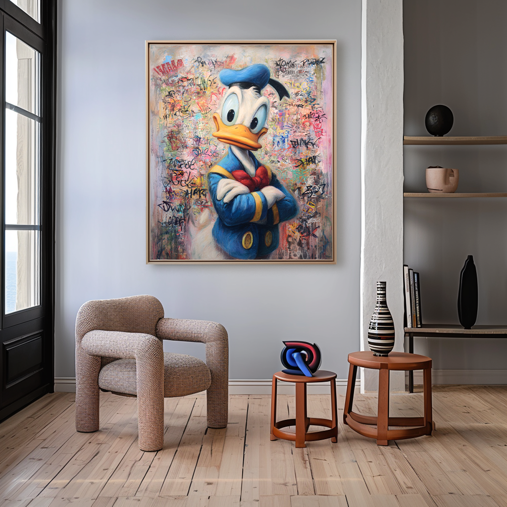 Boss Quack – Graffiti Duck Portrait Painting Urban Pop Art on Canvas