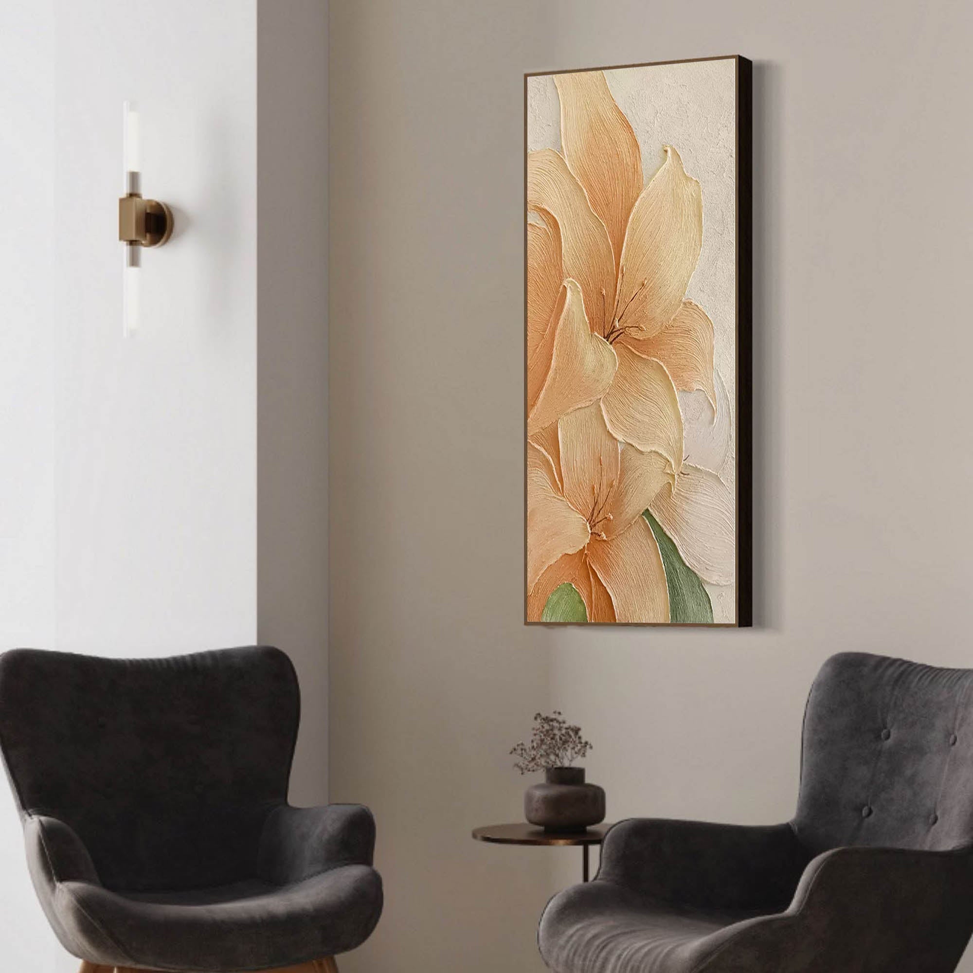 Textured Lily Floral Canvas Art