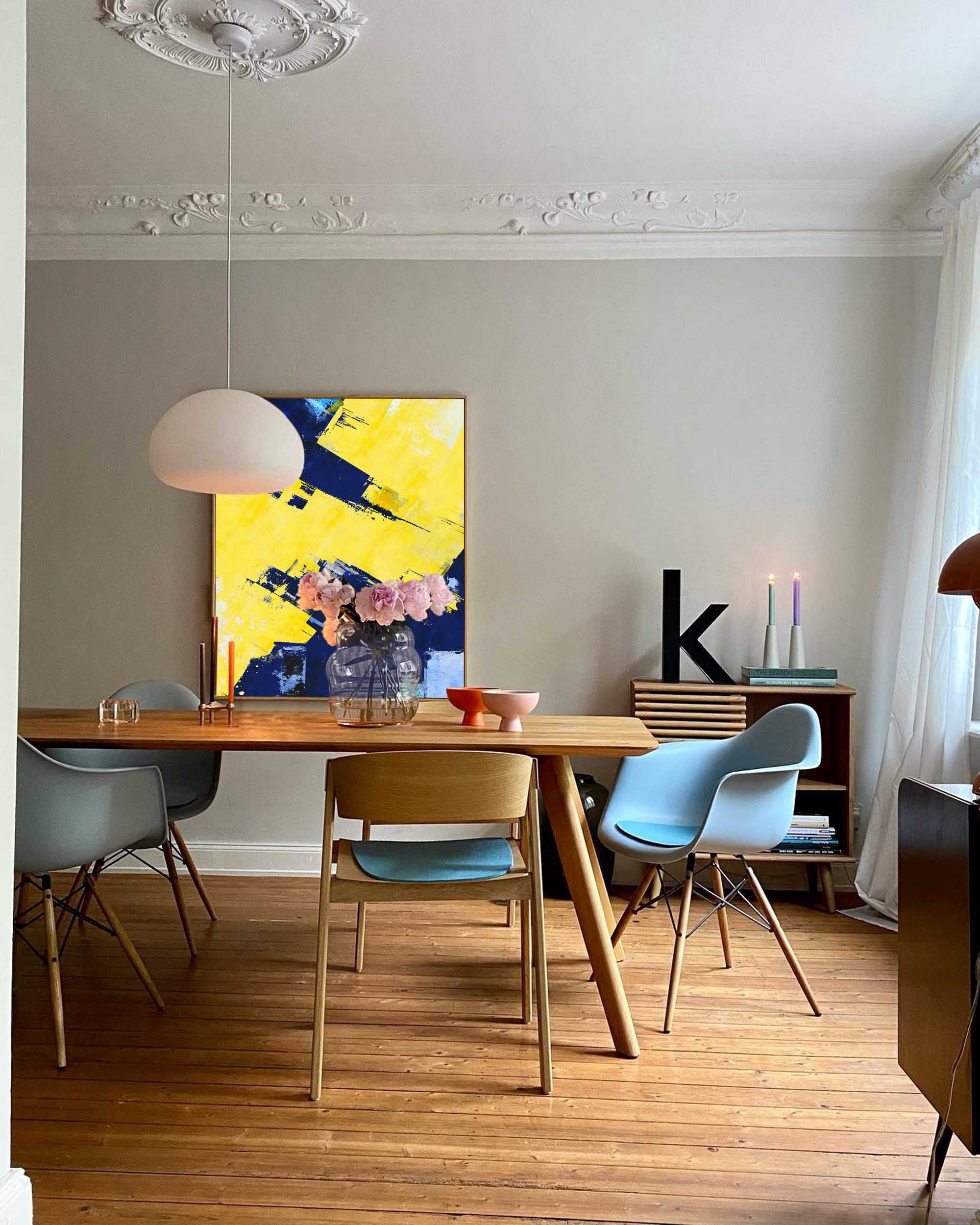 Vibrant Blue and Yellow Abstract