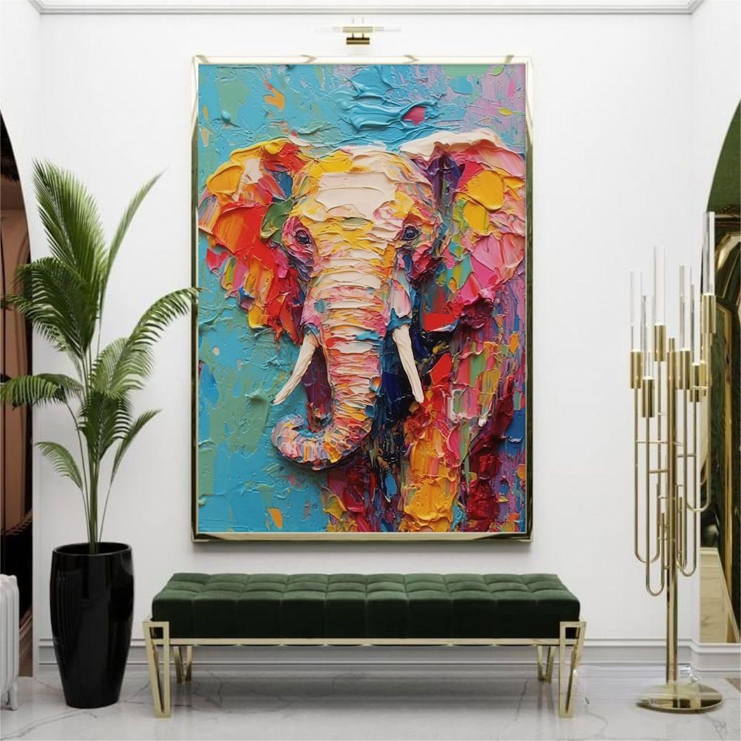 Vibrant Elephant in Bold Colors
