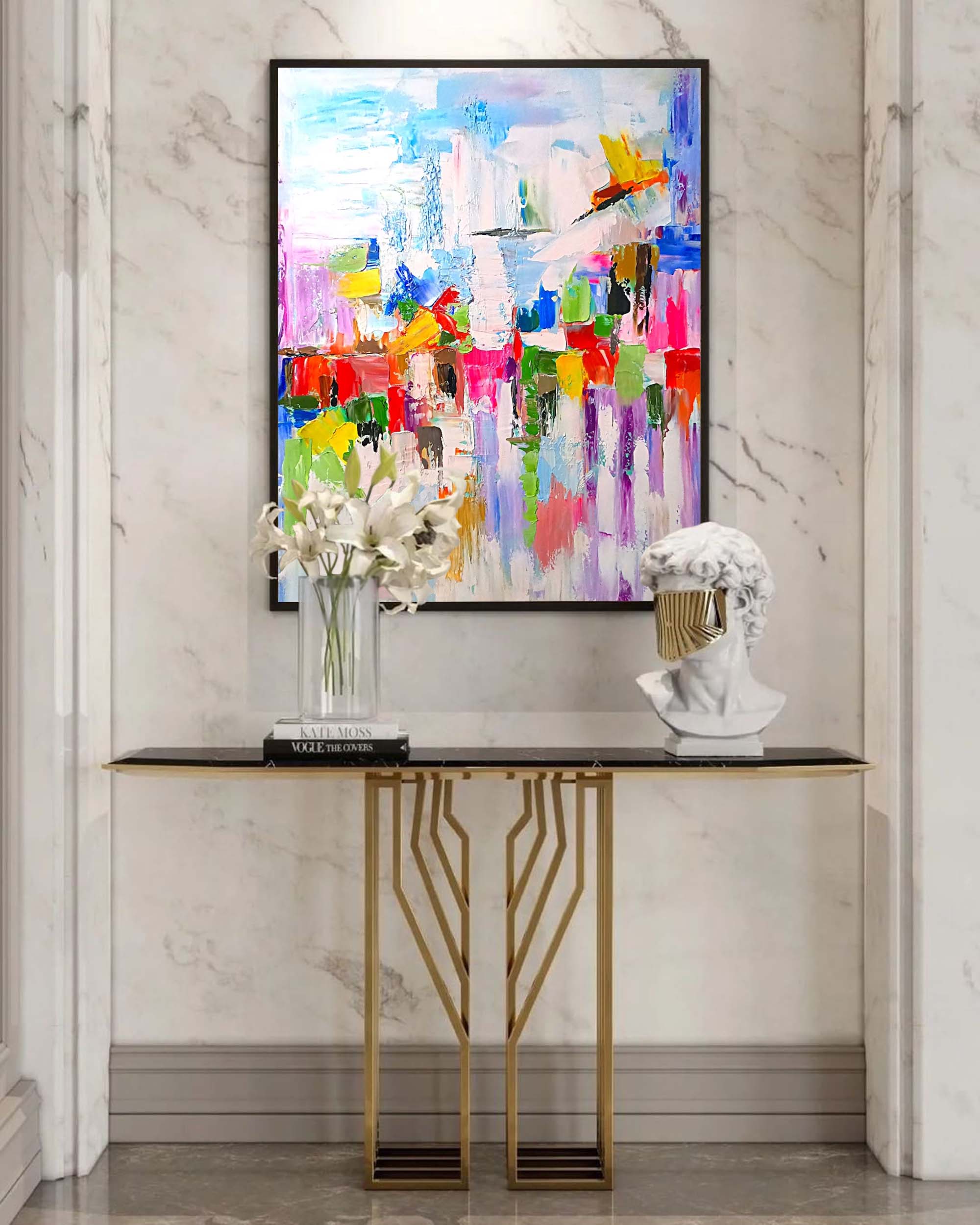 Vibrant Abstract Cityscape Canvas Art