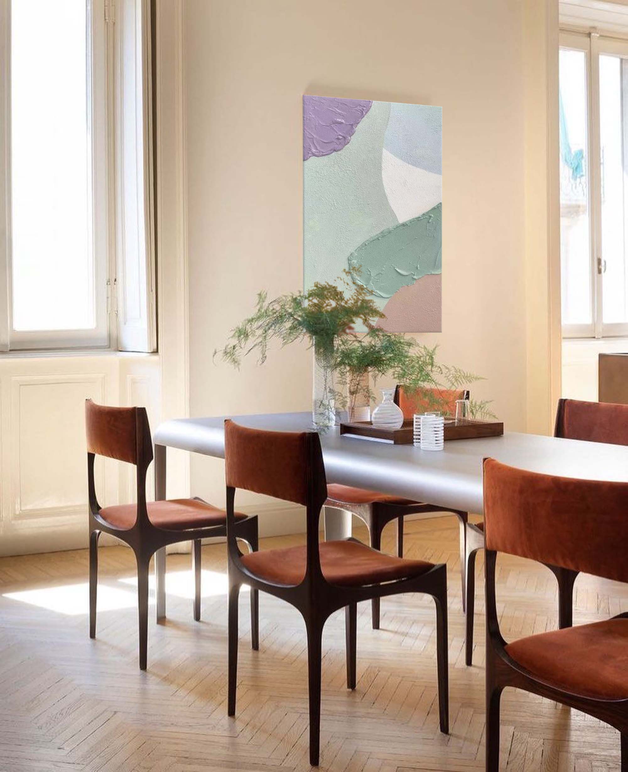 Muted Abstract Pastel Textured Art