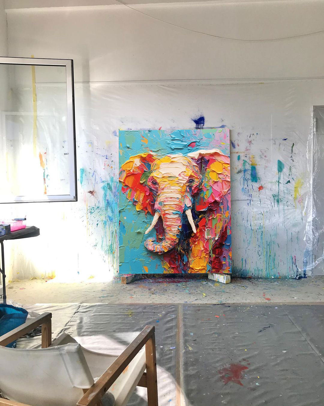 Vibrant Elephant in Bold Colors