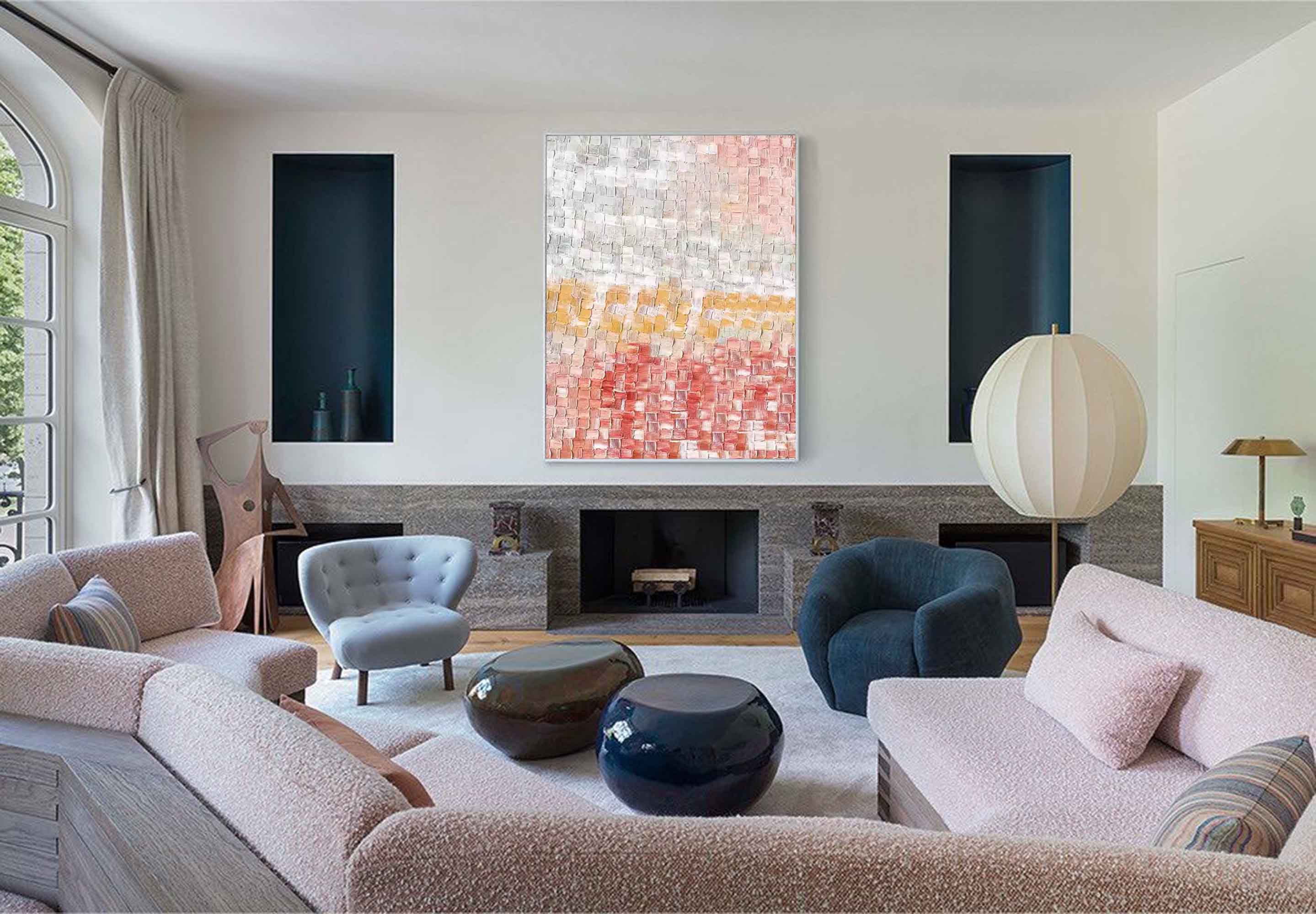 Sunset Glow Textured Abstract Art