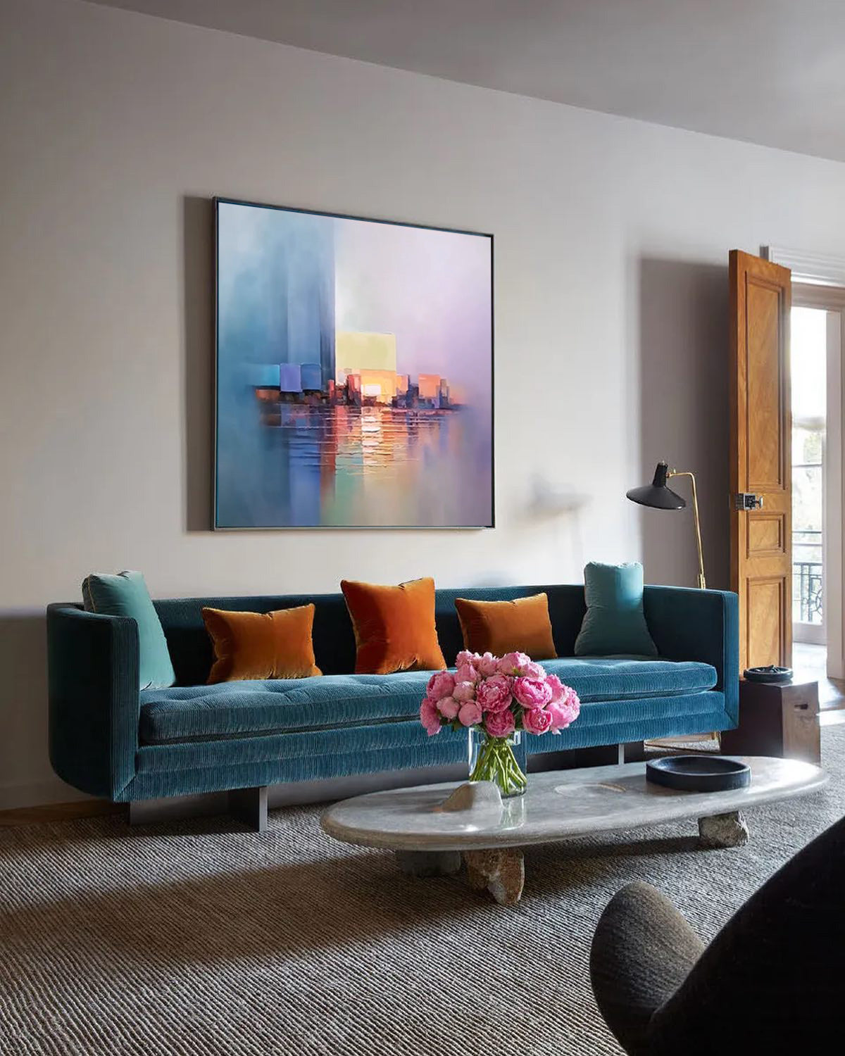 Abstract Cityscape in Soft Hues