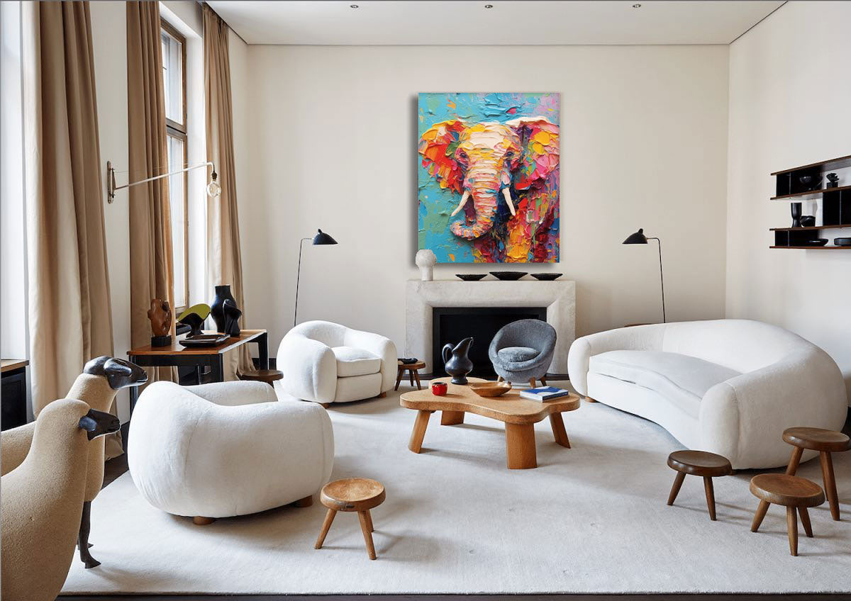 Vibrant Elephant in Bold Colors