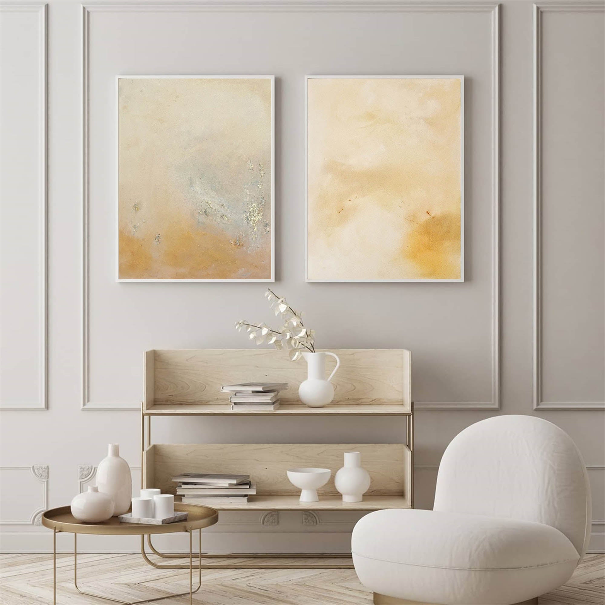 Neutral Abstract Canvas Art Set