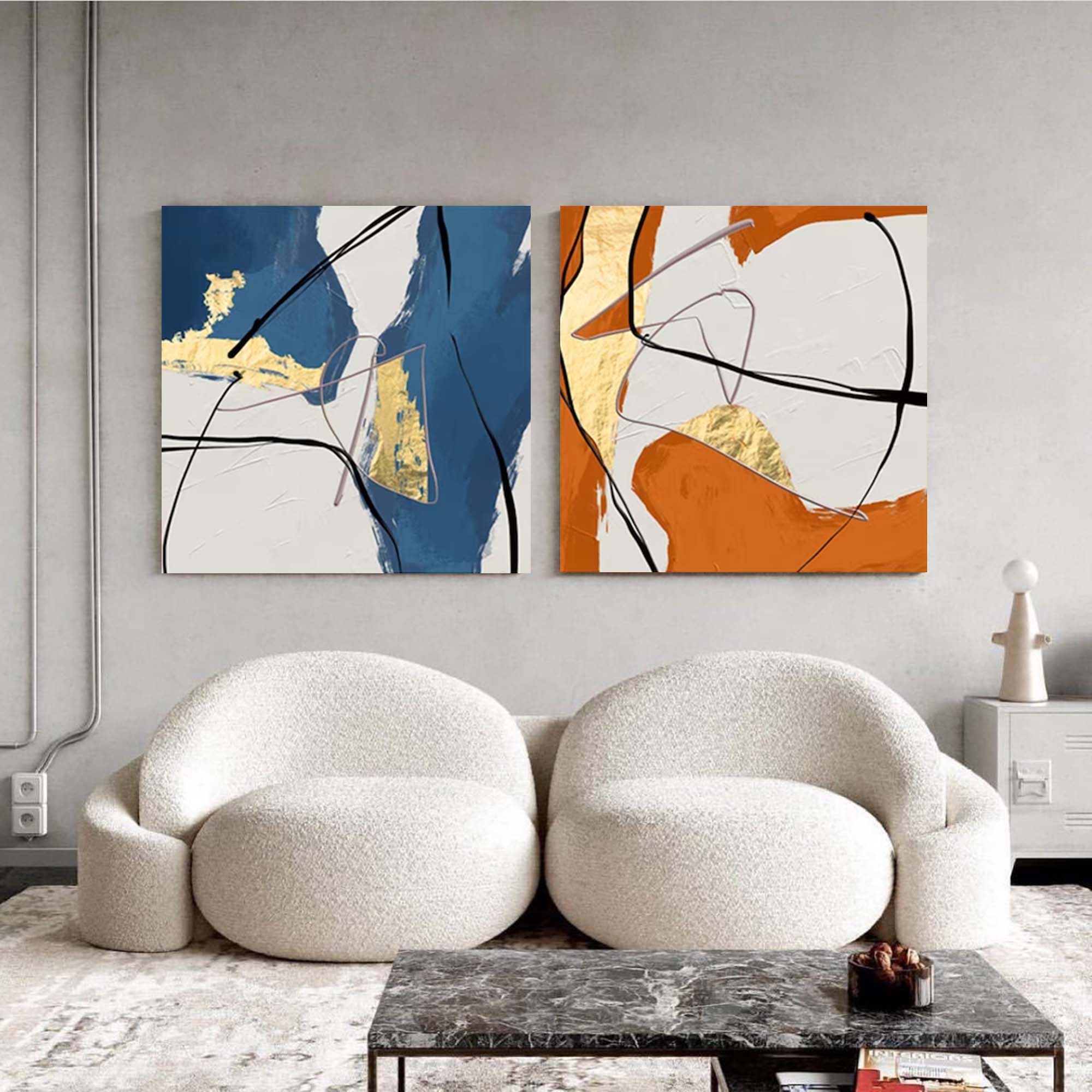 Bold Elegance: Dual Abstract Harmony
