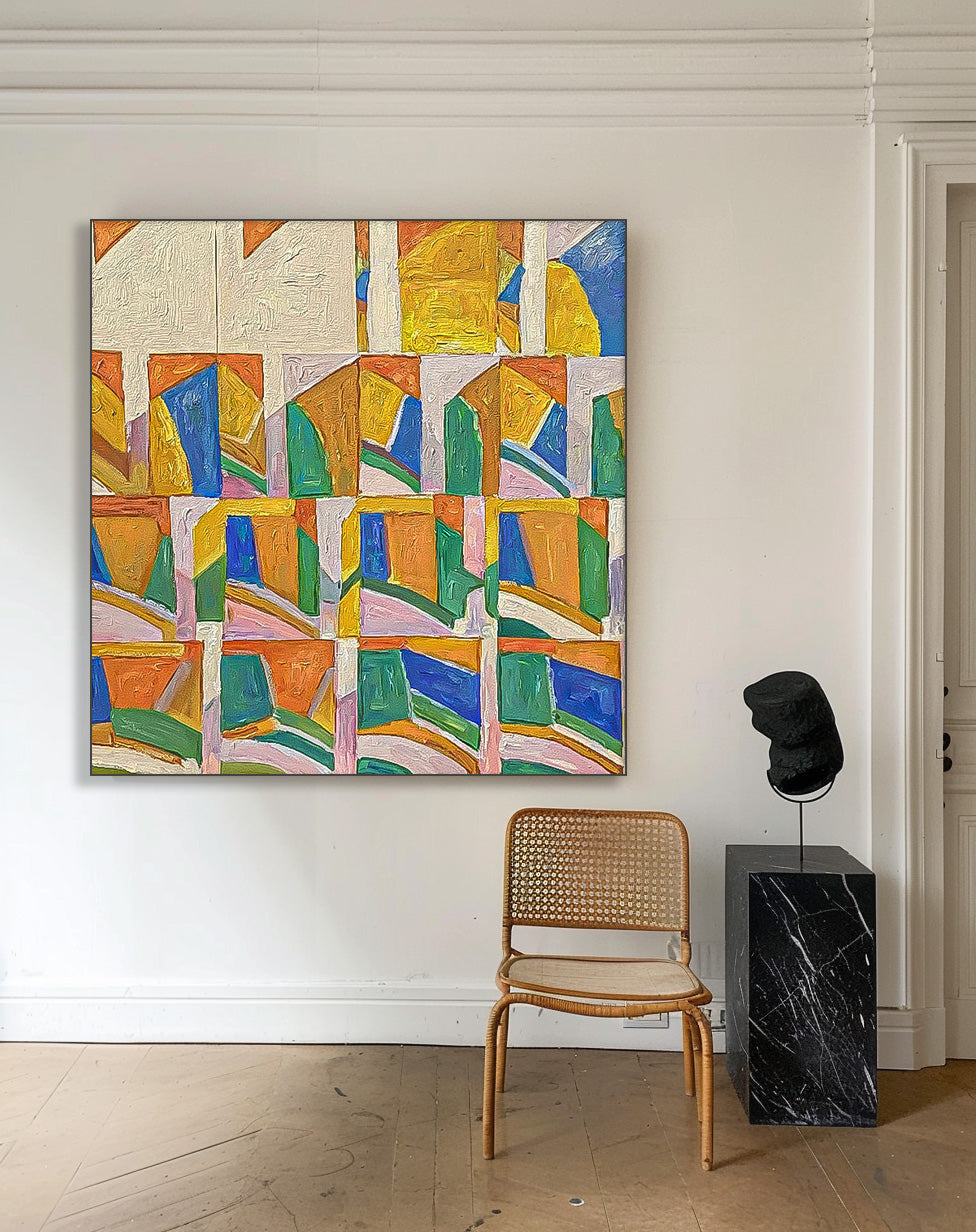 Geometric Abstract Pattern Canvas Art