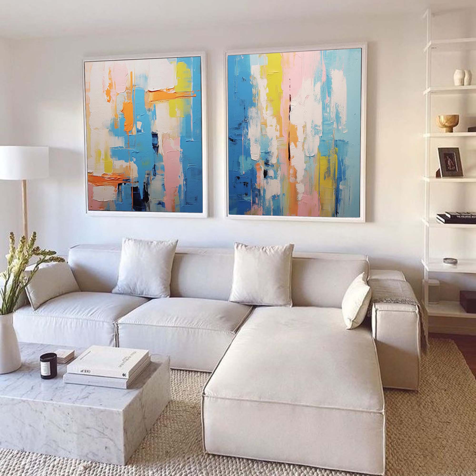 Vibrant Abstract Blue Art Set